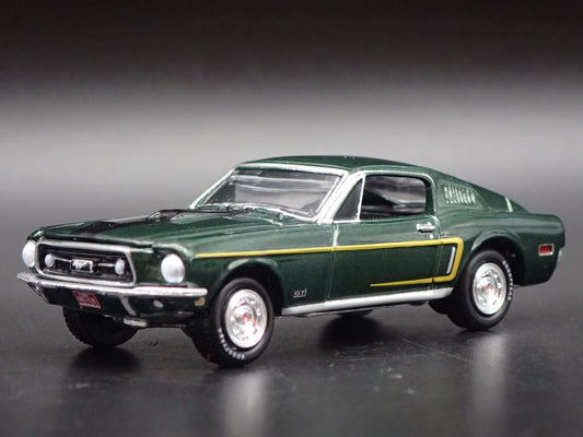 1968 68 FORD MUSTANG GT FASTBACK GREEN 1:64 SCALE COLLECTIBLE DIECAST MODEL CAR