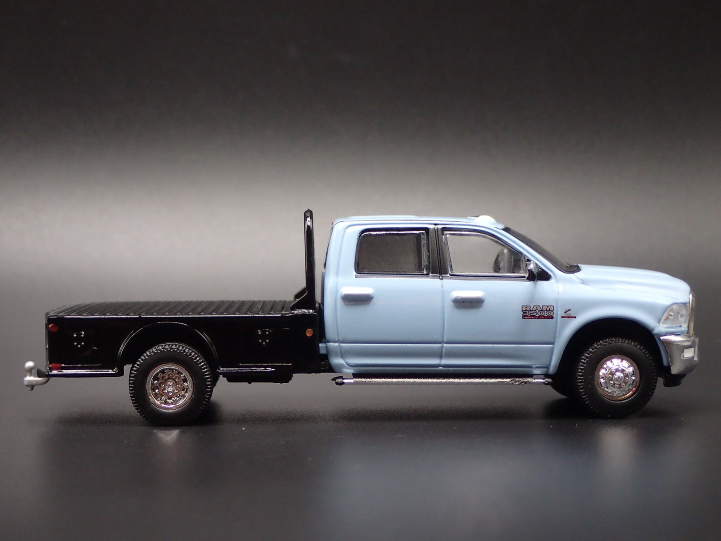 2019-2025 RAM 3500 DUALLY FLATBED TRUCK w HITCH 1/64 SCALE DIECAST MODEL CAR