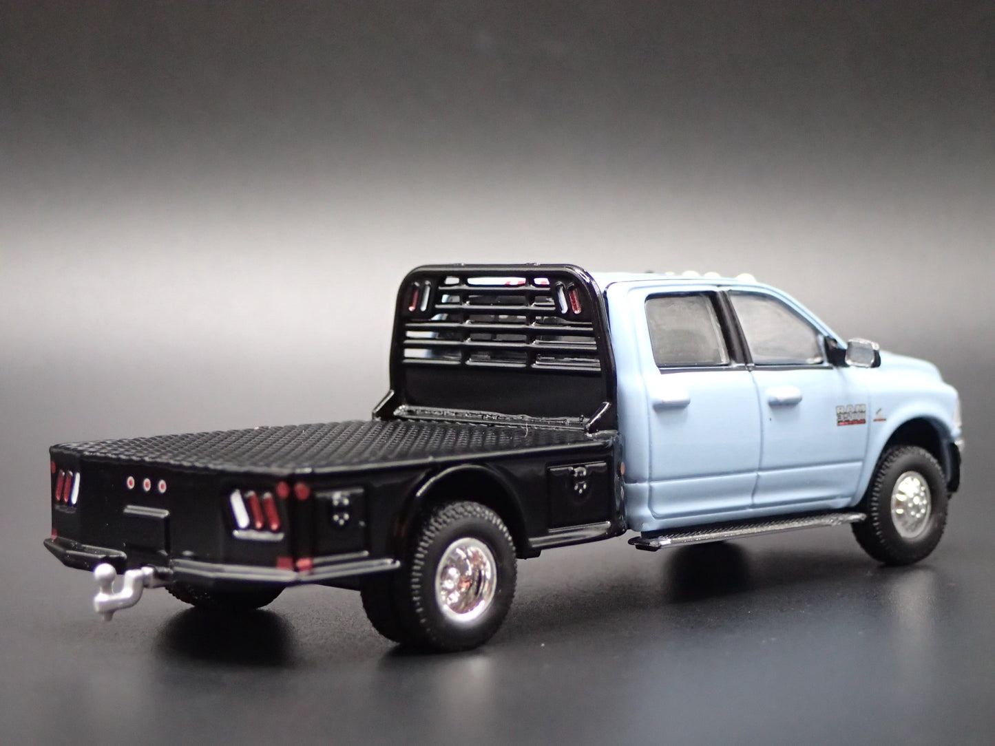 2019-2025 RAM 3500 DUALLY FLATBED TRUCK w HITCH 1/64 SCALE DIECAST MODEL CAR