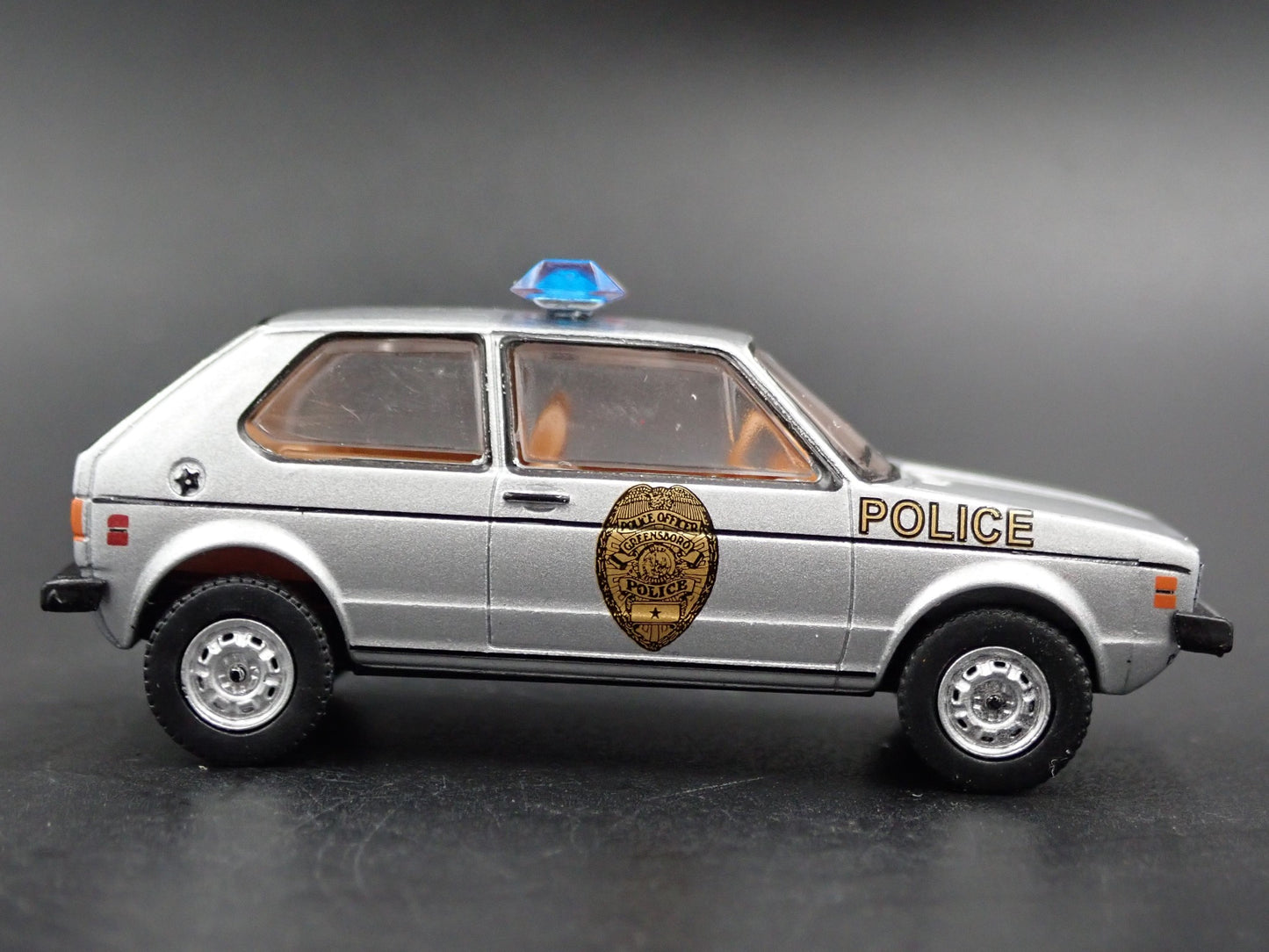 1980 80 VW VOLKSWAGEN RABBIT GREENSBORO, NC POLICE 1:64 SCALE DIECAST MODEL CAR