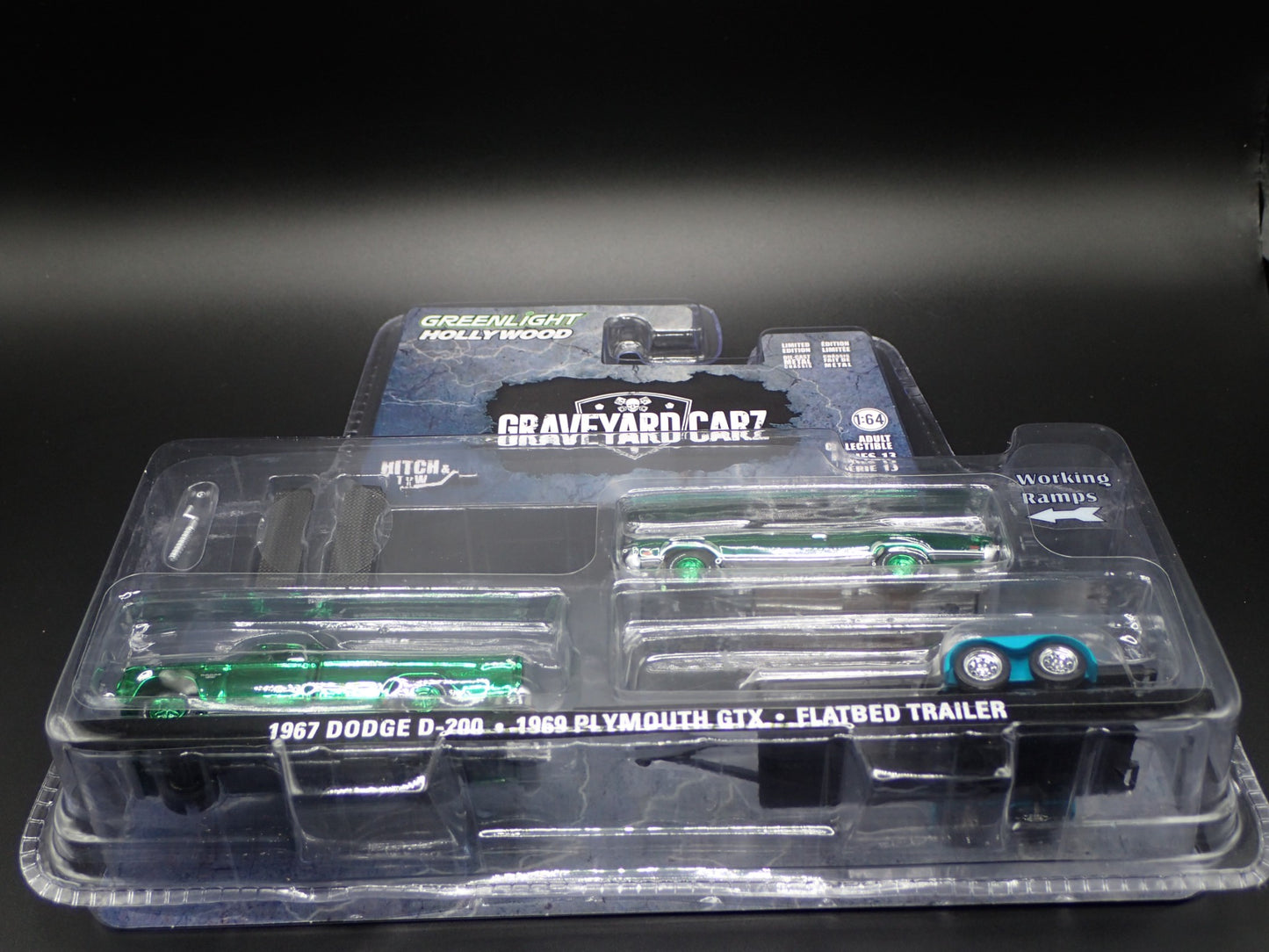 2025 GREENLIGHT GREEN MACHINE GRAVEYARD CARZ D200, GTX HOLLYWOOD HITCH TOW 13