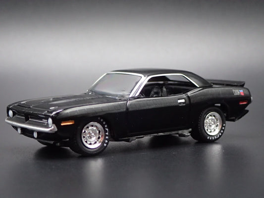 1970 70 PLYMOUTH AAR CUDA BLACK 1:64 SCALE COLLECTIBLE DIORAMA DIECAST MODEL CAR