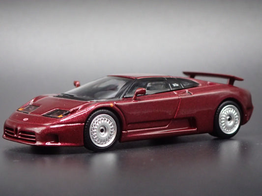 1991-1995 BUGATTI EB110 GT SUPER CAR PURPLE 1:64 SCALE DIORAMA DIECAST MODEL CAR