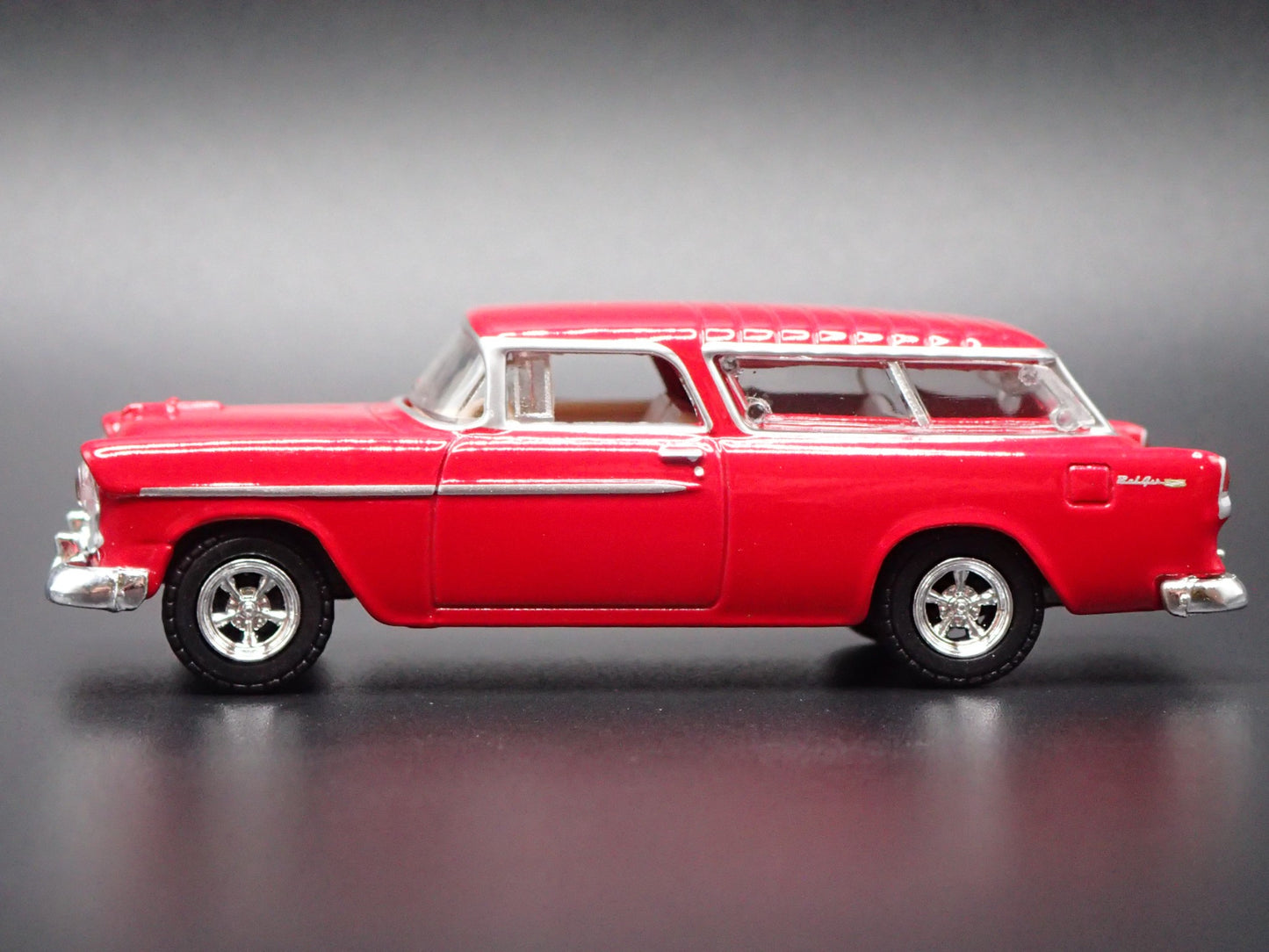 1955 55 CHEVY CHEVROLET NOMAD STATION WAGON RED 1:64 SCALE DIECAST MODEL CAR