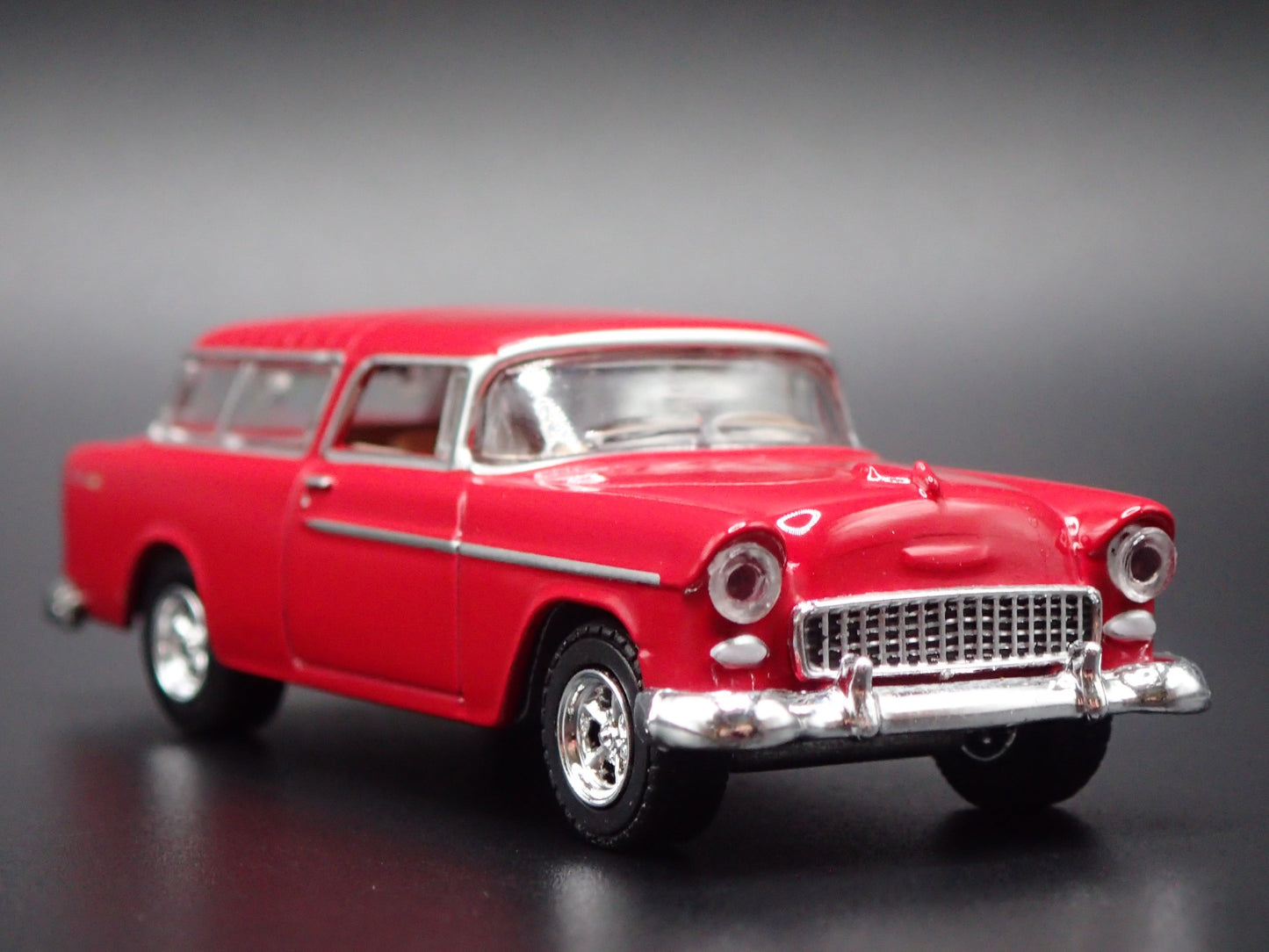 1955 55 CHEVY CHEVROLET NOMAD STATION WAGON RED 1:64 SCALE DIECAST MODEL CAR