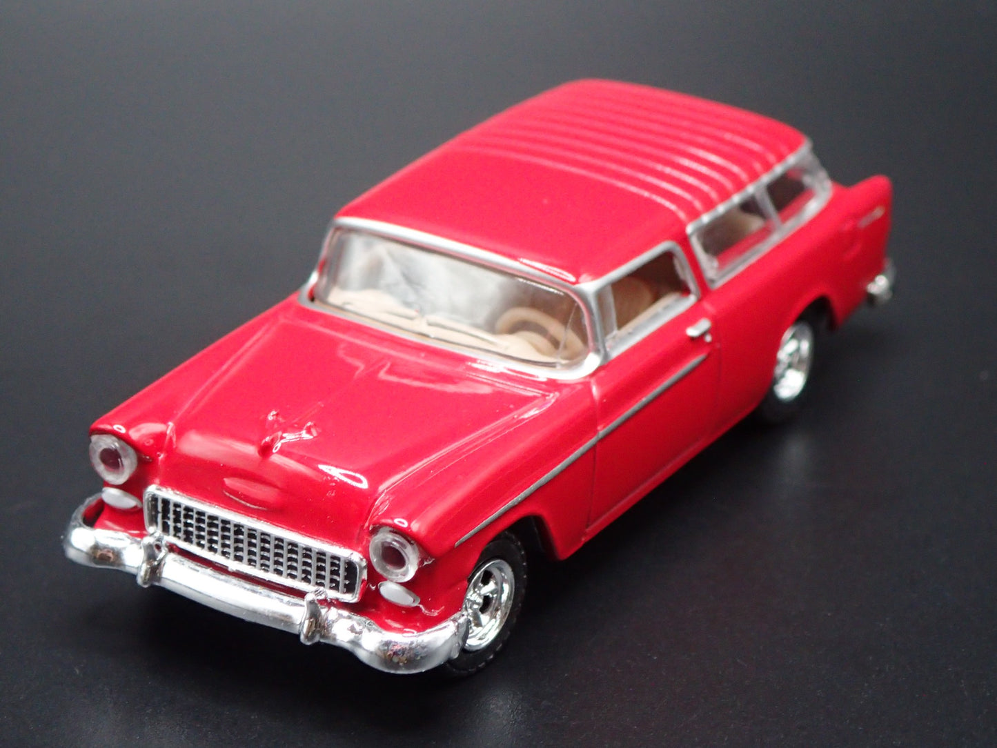 1955 55 CHEVY CHEVROLET NOMAD STATION WAGON RED 1:64 SCALE DIECAST MODEL CAR
