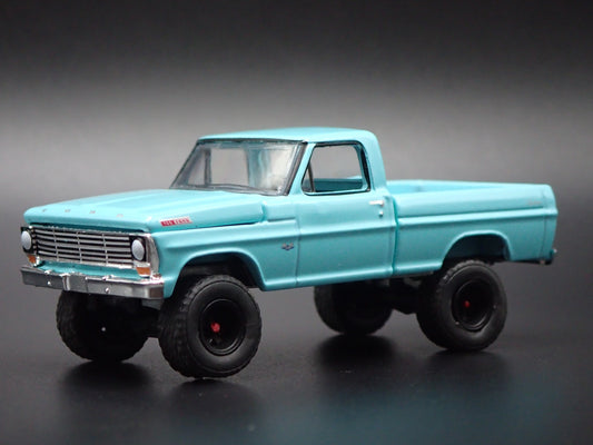 1967 67 FORD F100 SHORT BED 4X4 PICKUP TRUCK BLUE 1:64 SCALE DIECAST MODEL CAR