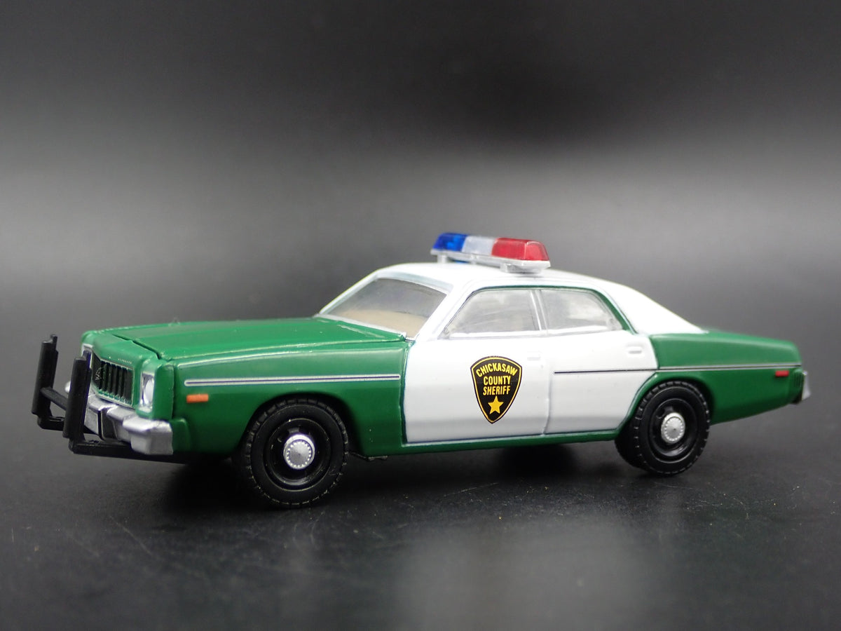 1975 75 PLYMOUTH FURY CHICKASAW COUNTY SHERIFF RARE 1:64 SCALE DIECAST MODEL CAR-Burning Rubber Toy Company