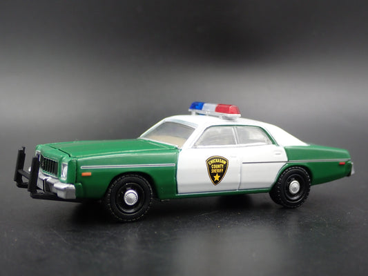 1975 75 PLYMOUTH FURY CHICKASAW COUNTY SHERIFF RARE 1:64 SCALE DIECAST MODEL CAR-Burning Rubber Toy Company