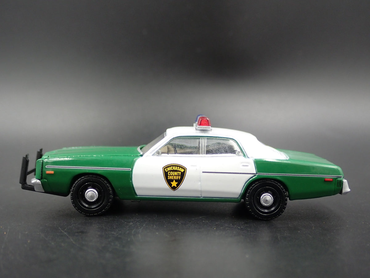 1975 75 PLYMOUTH FURY CHICKASAW COUNTY SHERIFF RARE 1:64 SCALE DIECAST MODEL CAR-Burning Rubber Toy Company