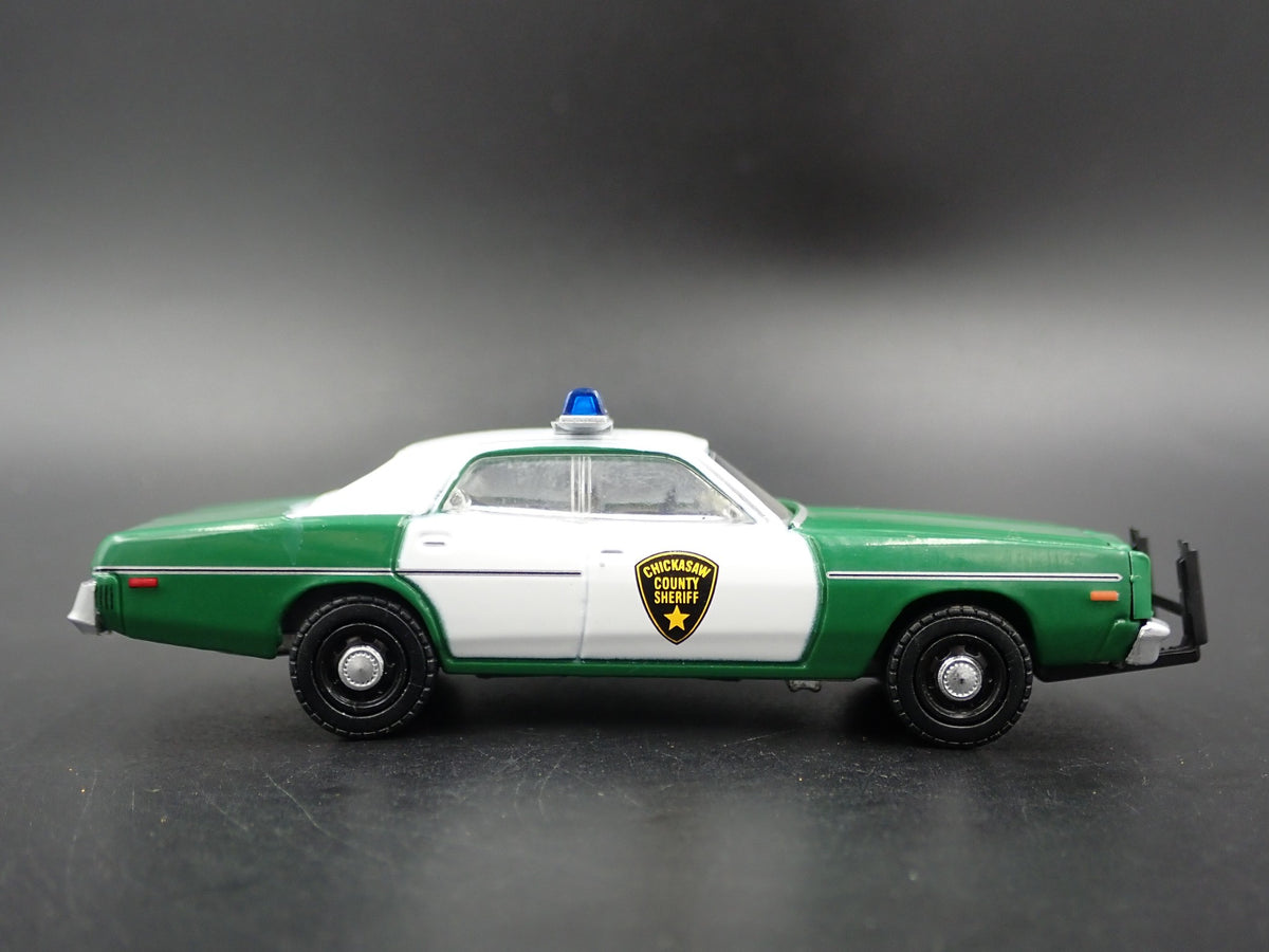 1975 75 PLYMOUTH FURY CHICKASAW COUNTY SHERIFF RARE 1:64 SCALE DIECAST MODEL CAR-Burning Rubber Toy Company