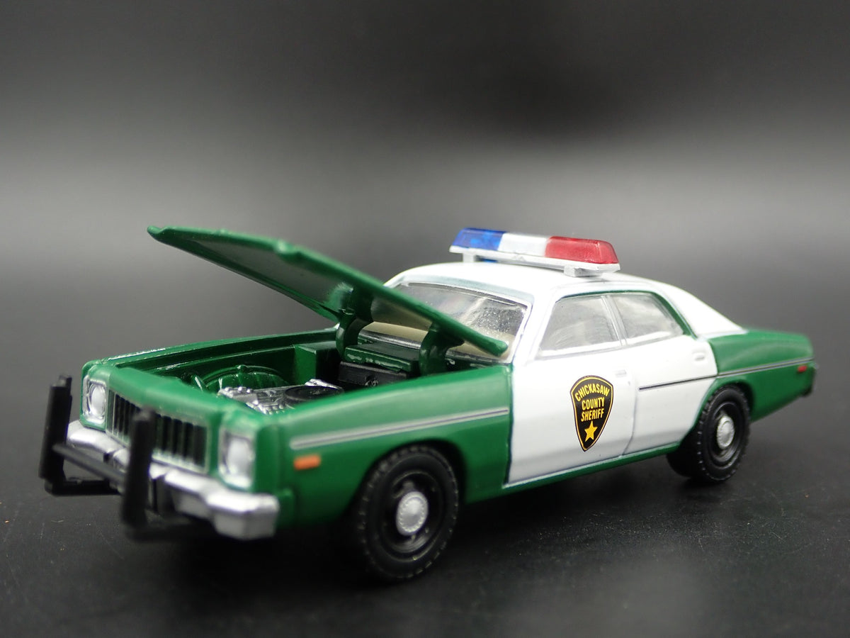 1975 75 PLYMOUTH FURY CHICKASAW COUNTY SHERIFF RARE 1:64 SCALE DIECAST MODEL CAR-Burning Rubber Toy Company