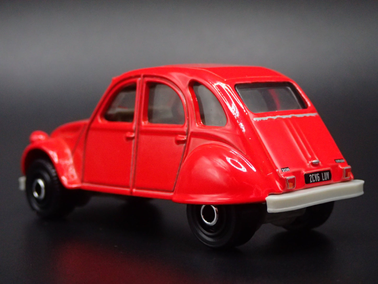 1948-1990 CITROEN 2CV RED 1:64 SCALE COLLECTIBLE DIORAMA DIECAST MODEL CAR