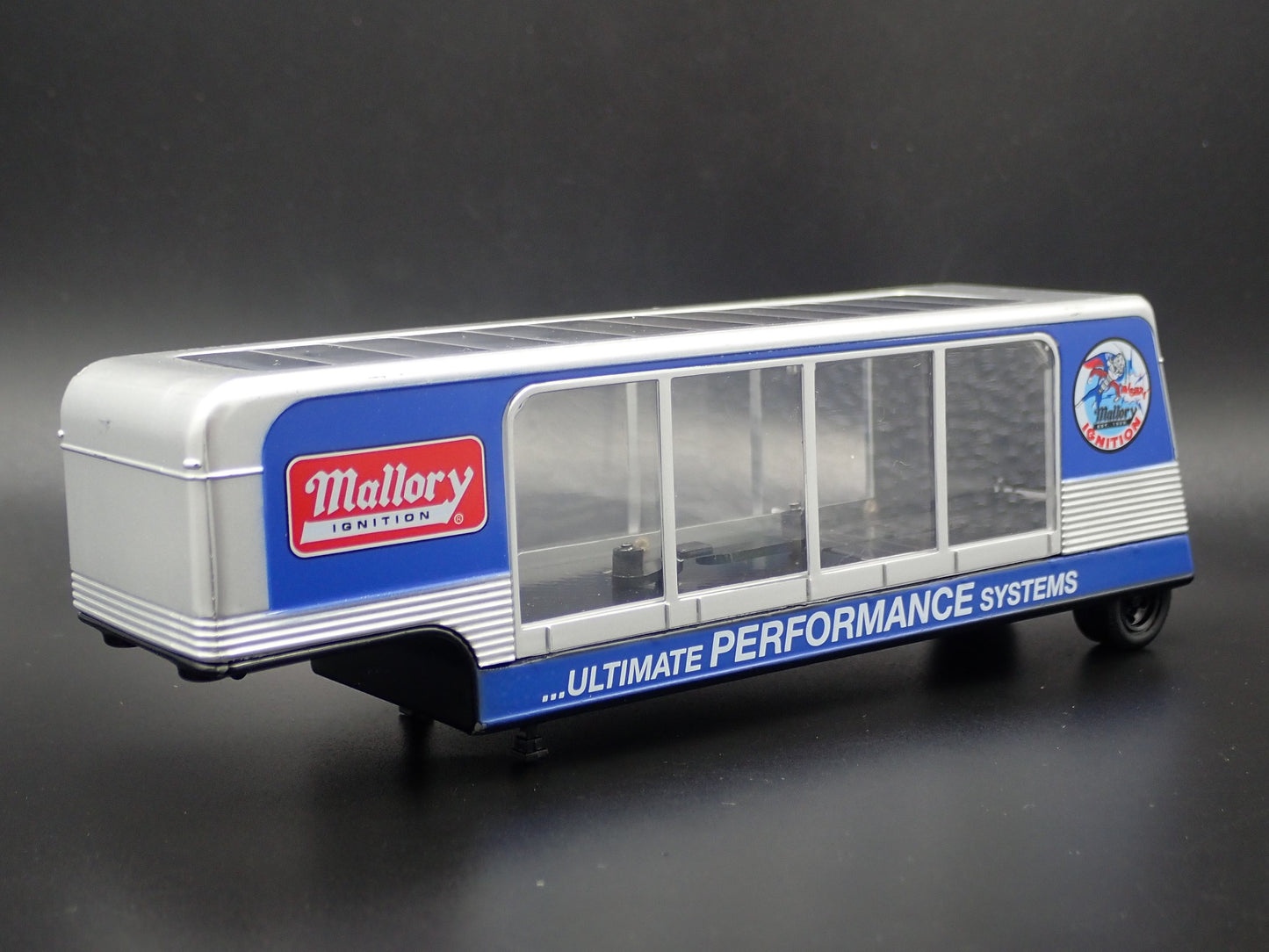 MALLORY DISPLAY CAR HAULER TRAILER w/ OPENING DOOR 1:64 SCALE DIECAST MODEL CAR