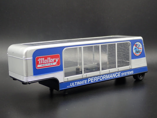 MALLORY DISPLAY CAR HAULER TRAILER w/ OPENING DOOR 1:64 SCALE DIECAST MODEL CAR