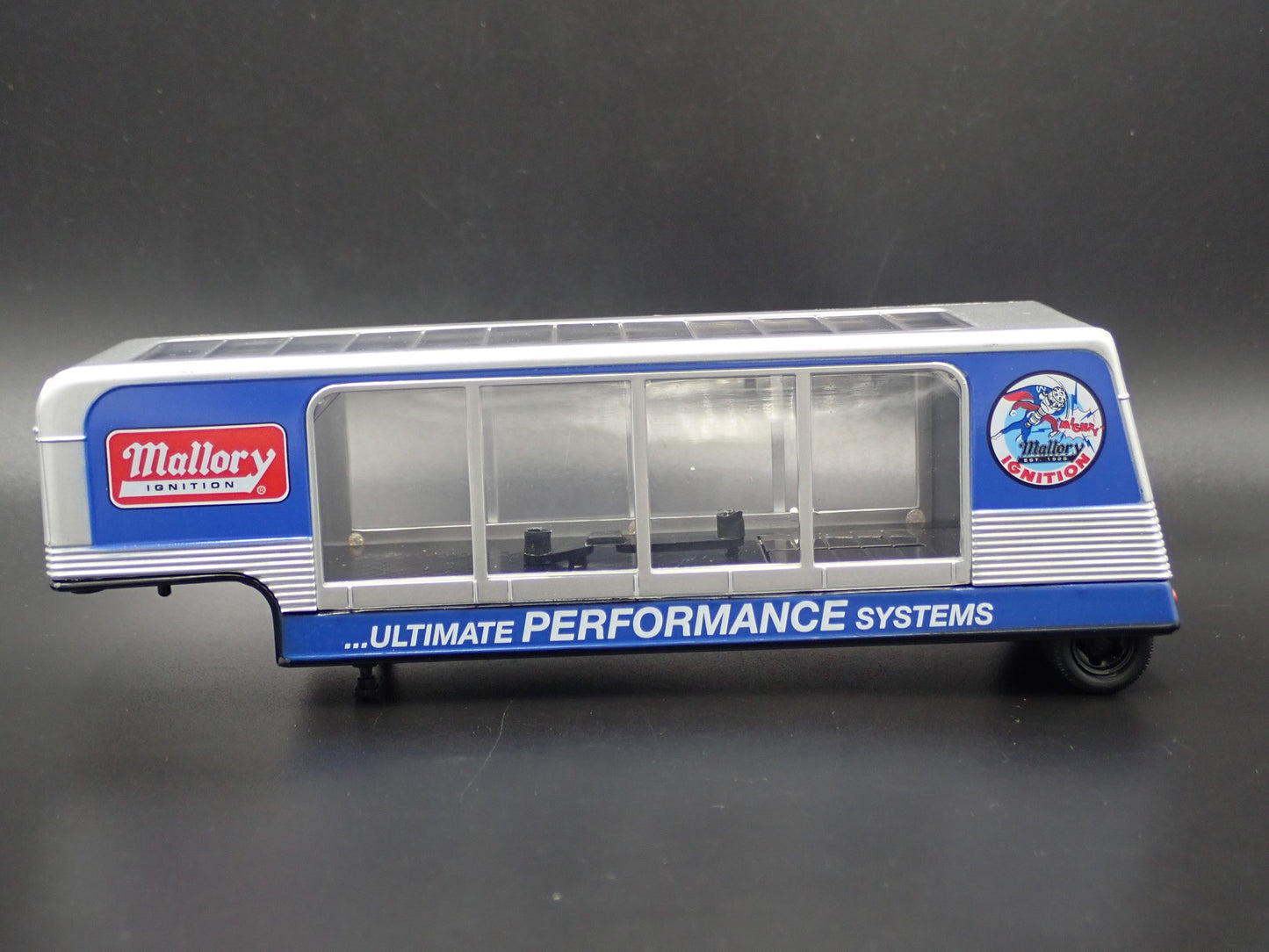 MALLORY DISPLAY CAR HAULER TRAILER w/ OPENING DOOR 1:64 SCALE DIECAST MODEL CAR