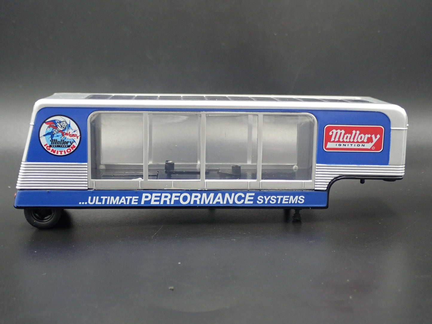 MALLORY DISPLAY CAR HAULER TRAILER w/ OPENING DOOR 1:64 SCALE DIECAST MODEL CAR