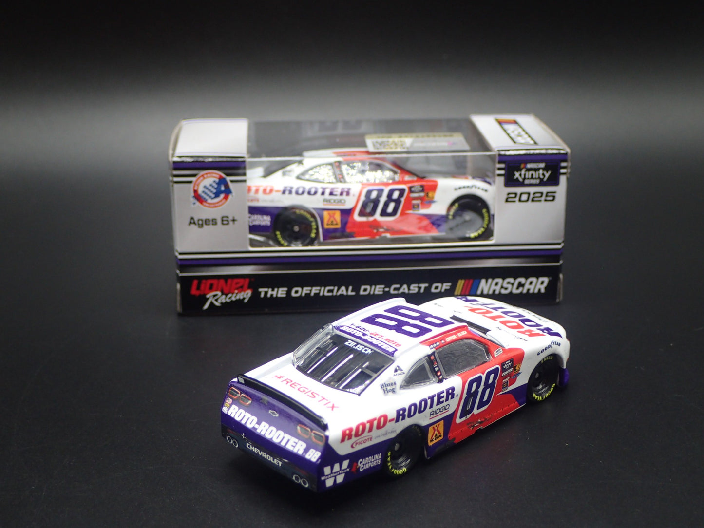 2025 CHEVROLET 88 CONNOR ZILISCH ROTO ROOTER NASCAR 1:64 SCALE DIECAST MODEL CAR