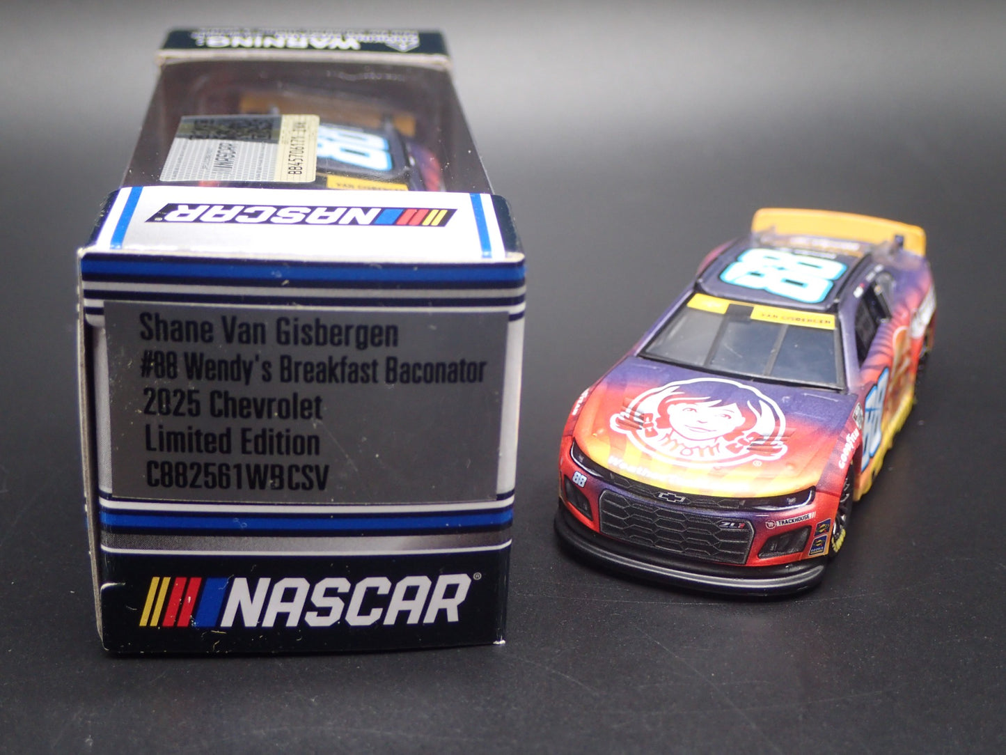 2025 25 CHEVY CAMARO 88 SHANE VAN GISBERGEN WENDYS NASCAR 1:64 DIECAST MODEL CAR