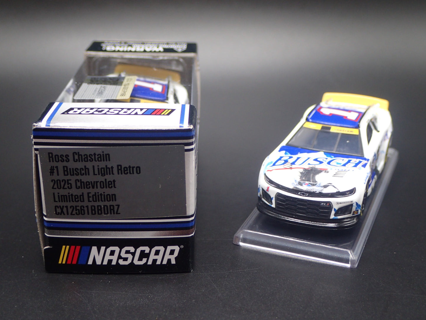2025 CHEVROLET 1 ROSS CHASTAIN BUSCH LIGHT RETRO NASCAR 1:64 SCALE DIECAST CAR