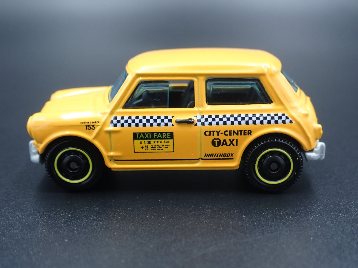 1959-1967 AUSTIN MINI COOPER TAXI CAB YELLOW 1:64 SCALE DIECAST MODEL CAR