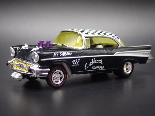 1957 57 CHEVY CHEVROLET BEL AIR GASSER EDELBROCK 1:64 SCALE DIECAST MODEL CAR