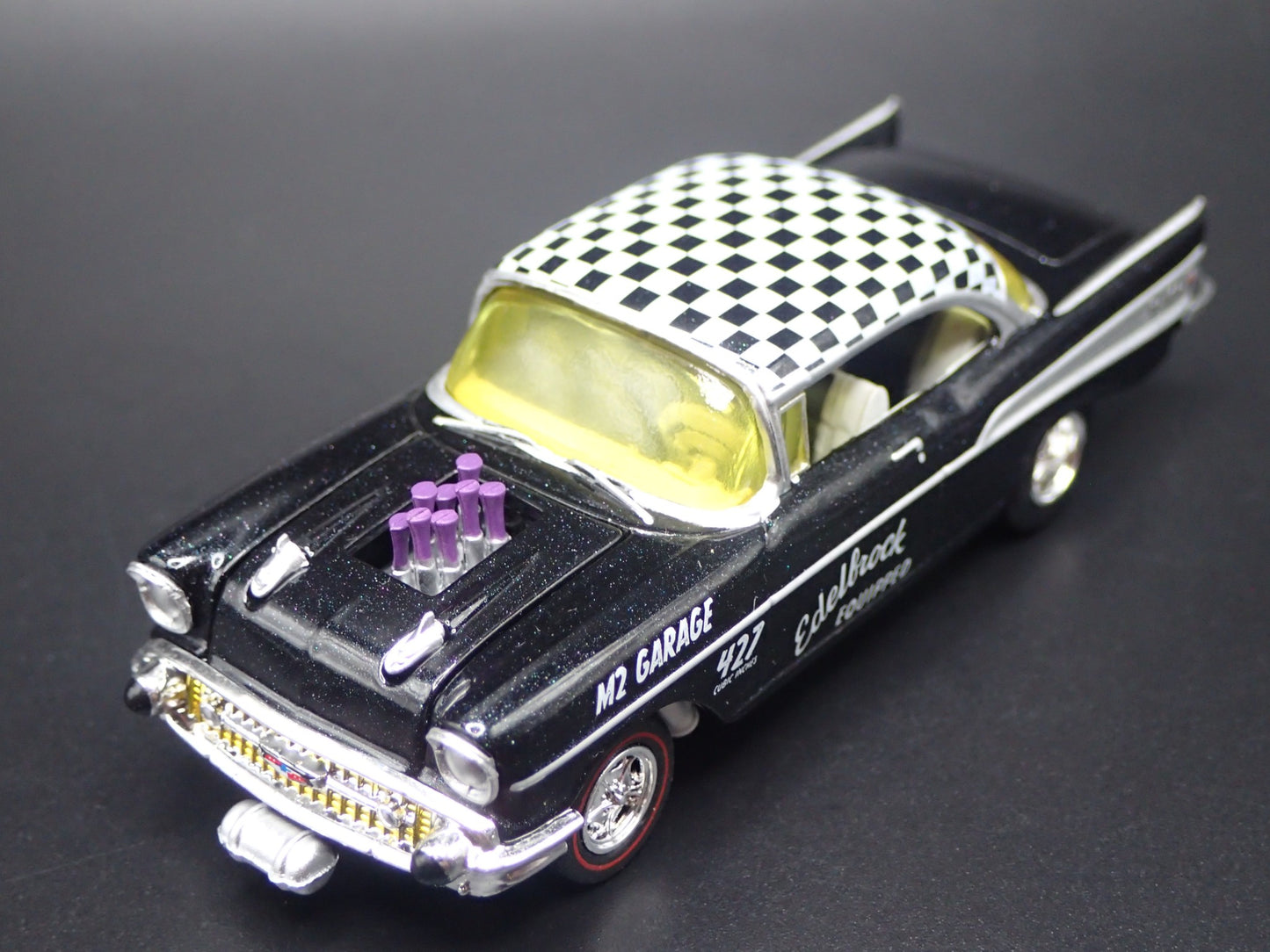 1957 57 CHEVY CHEVROLET BEL AIR GASSER EDELBROCK 1:64 SCALE DIECAST MODEL CAR