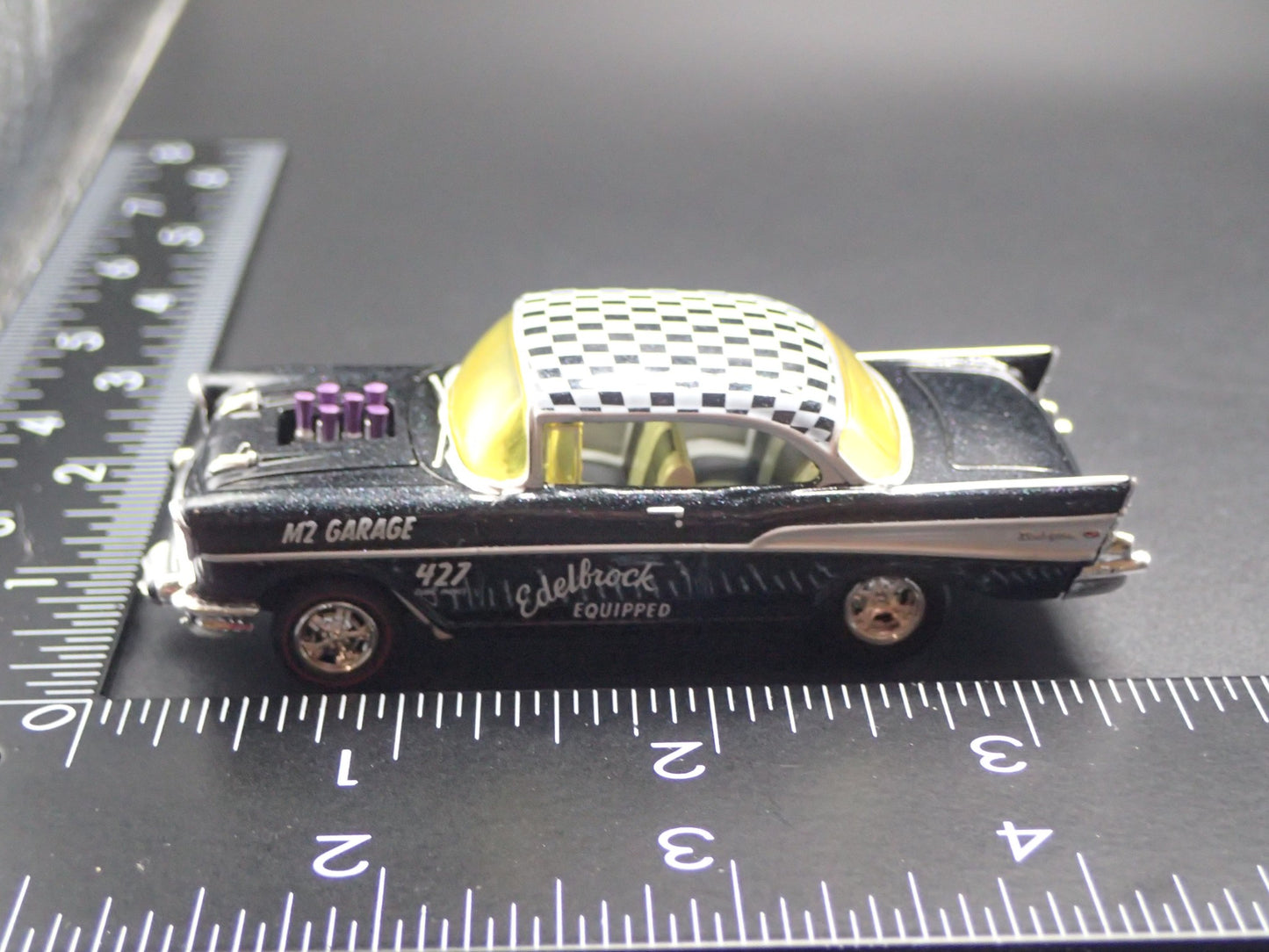 1957 57 CHEVY CHEVROLET BEL AIR GASSER EDELBROCK 1:64 SCALE DIECAST MODEL CAR