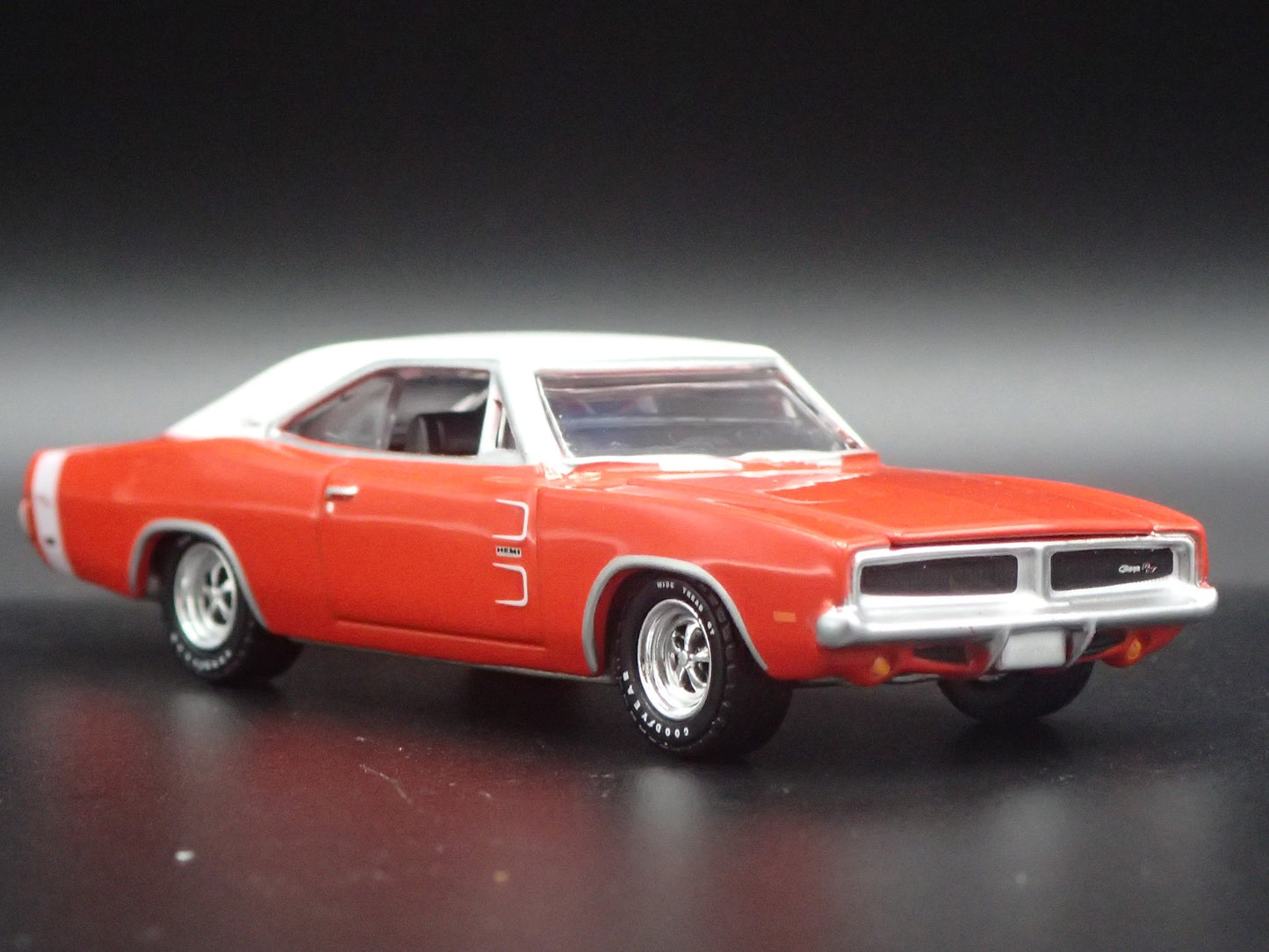 1969 69 DODGE CHARGER RT RED 1:64 SCALE COLLECTIBLE DIORAMA DIECAST MODEL CAR