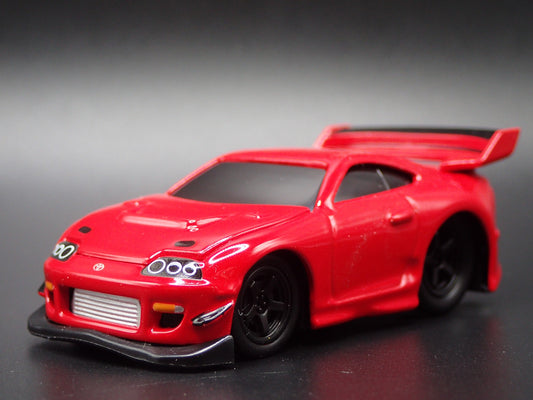 1995-1997 TOYOTA SUPRA MK4 RED 1/64 SCALE COLLECTIBLE DIORAMA DIECAST MODEL CAR