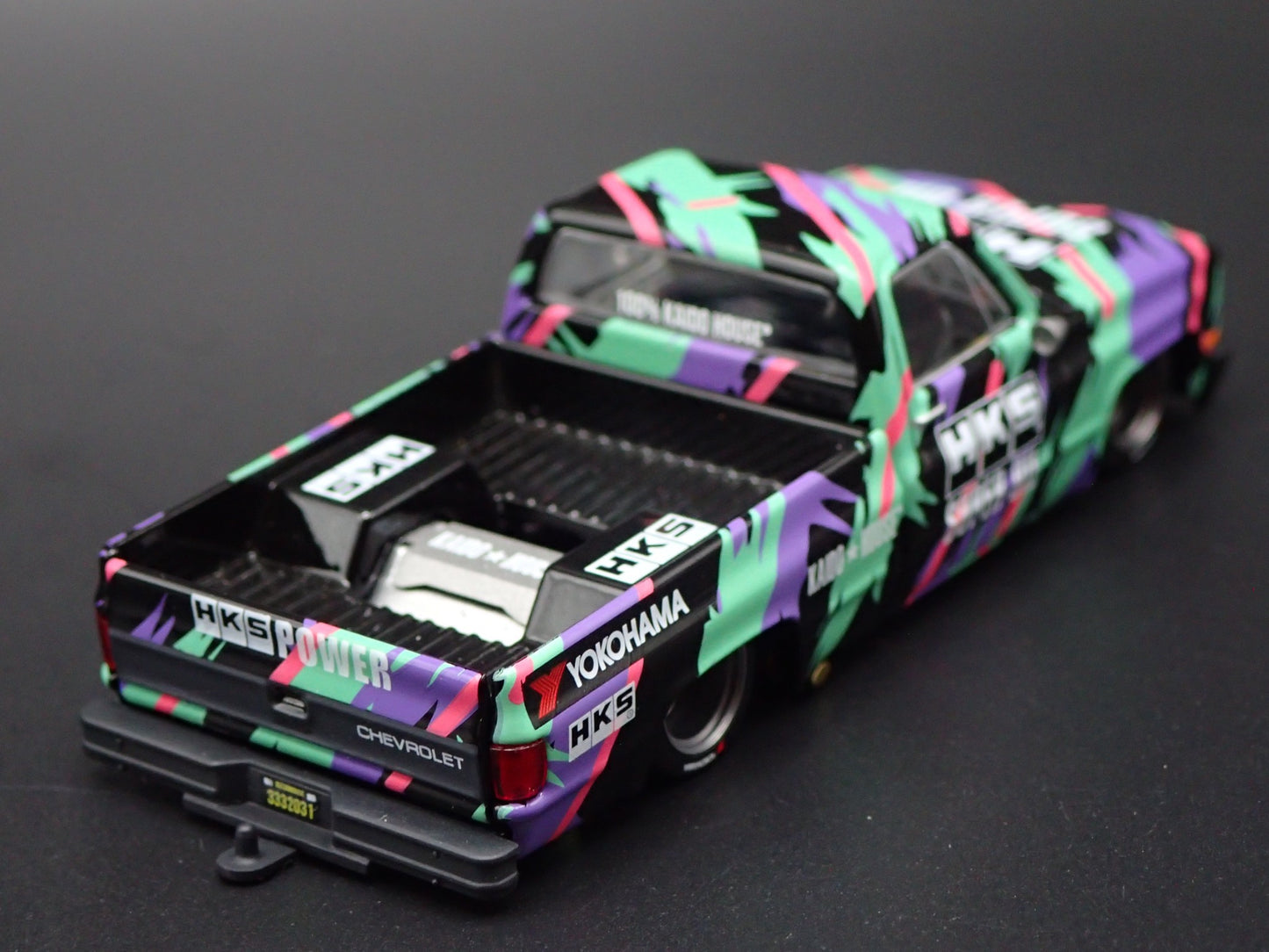 CHEVROLET SILVERADO DUALLY KAIDO HKS V1 SQUAREBODY TRUCK 1/64 DIECAST MODEL CAR