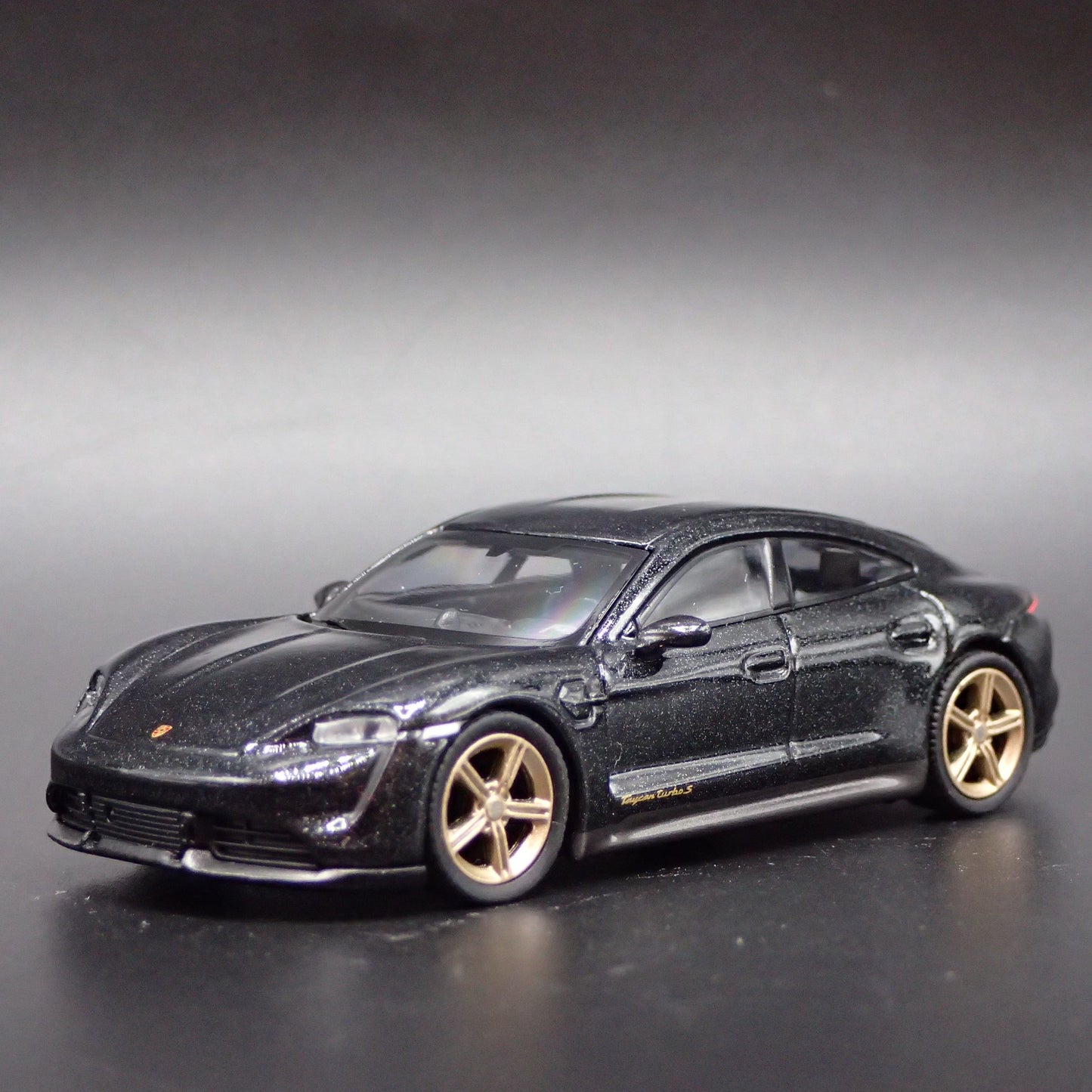 2019-2025 PORSCHE TAYCAN TURBO S BLACK 1:64 SCALE COLLECTIBLE DIECAST MODEL CAR
