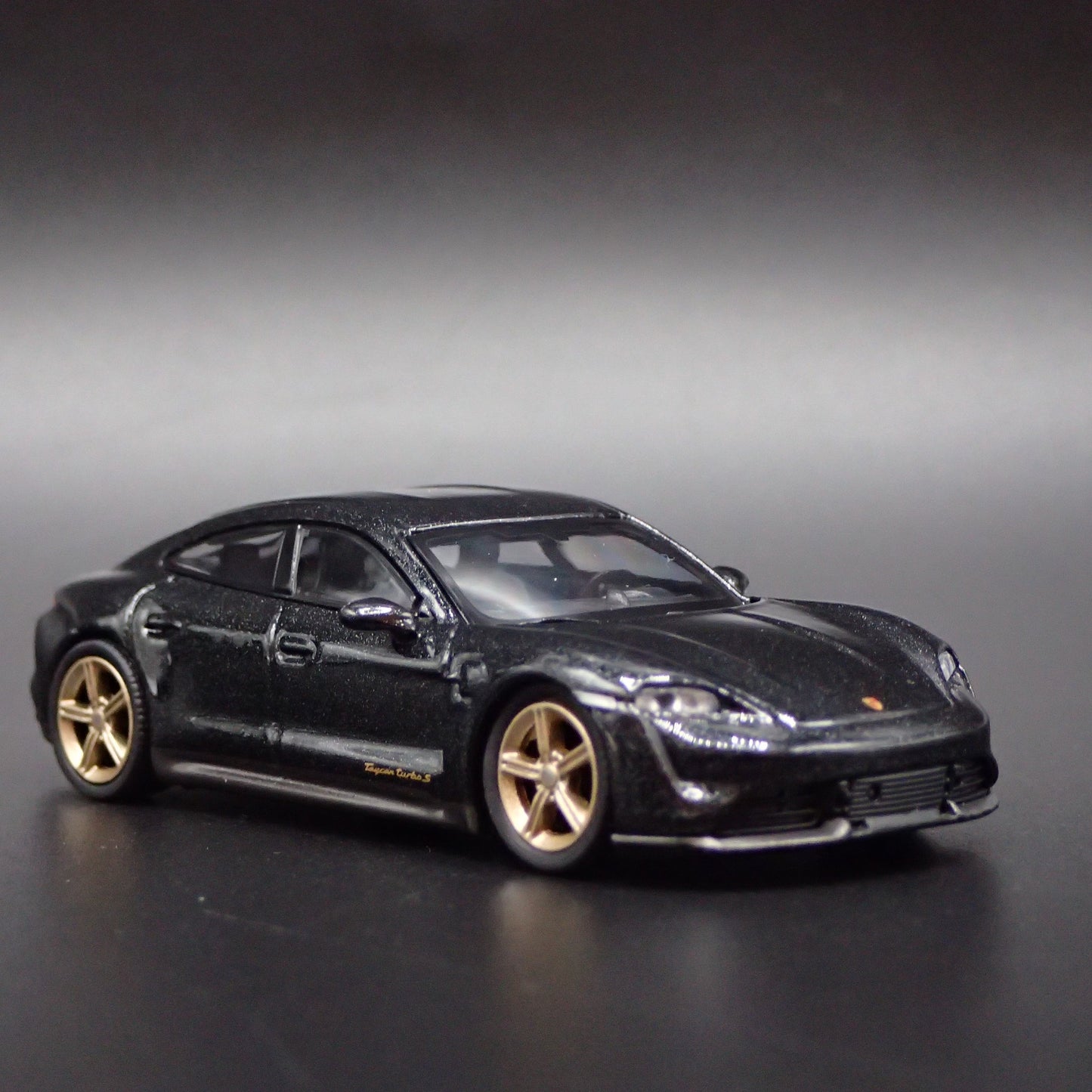 2019-2025 PORSCHE TAYCAN TURBO S BLACK 1:64 SCALE COLLECTIBLE DIECAST MODEL CAR