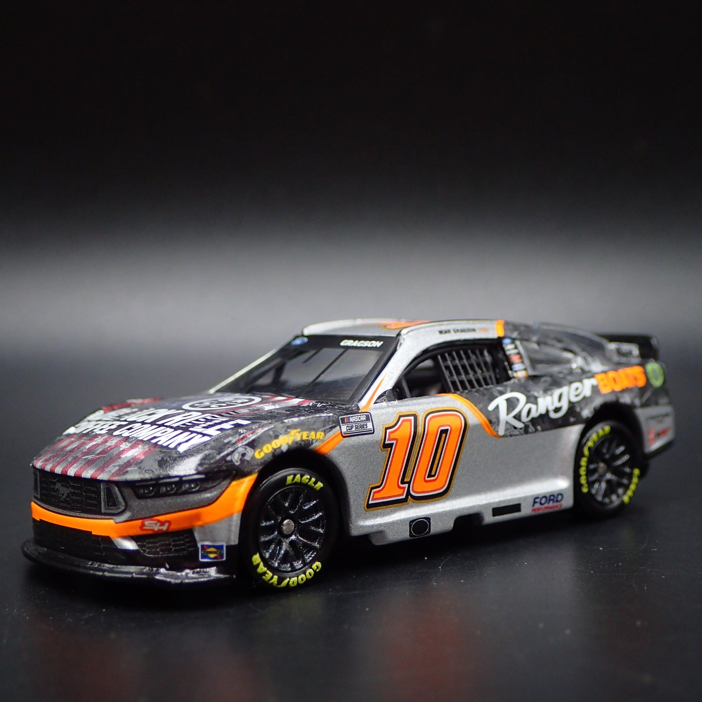 2024 FORD MUSTANG 10 NOAH GRAGSON BLACK RIFLE COFFEE NASCAR 1:64 SCALE DIECAST