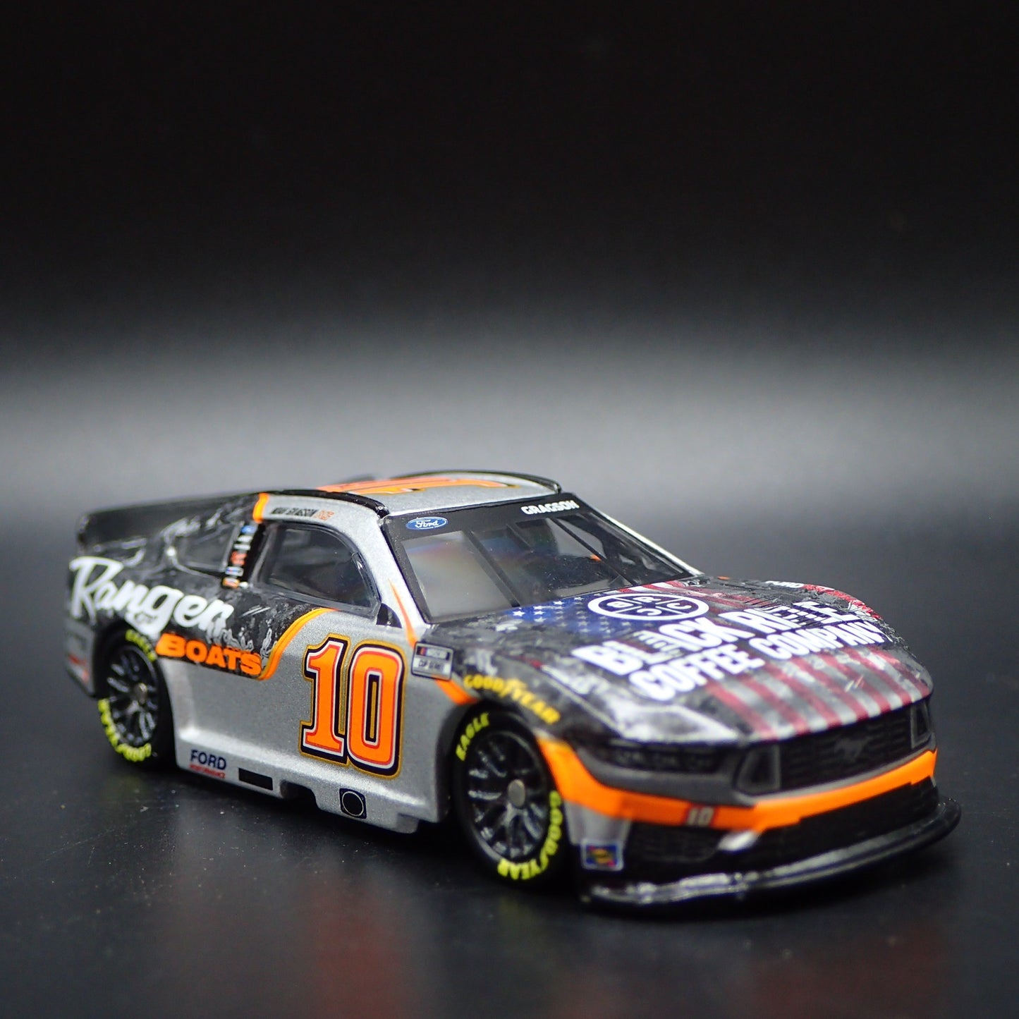 2024 FORD MUSTANG 10 NOAH GRAGSON BLACK RIFLE COFFEE NASCAR 1:64 SCALE DIECAST