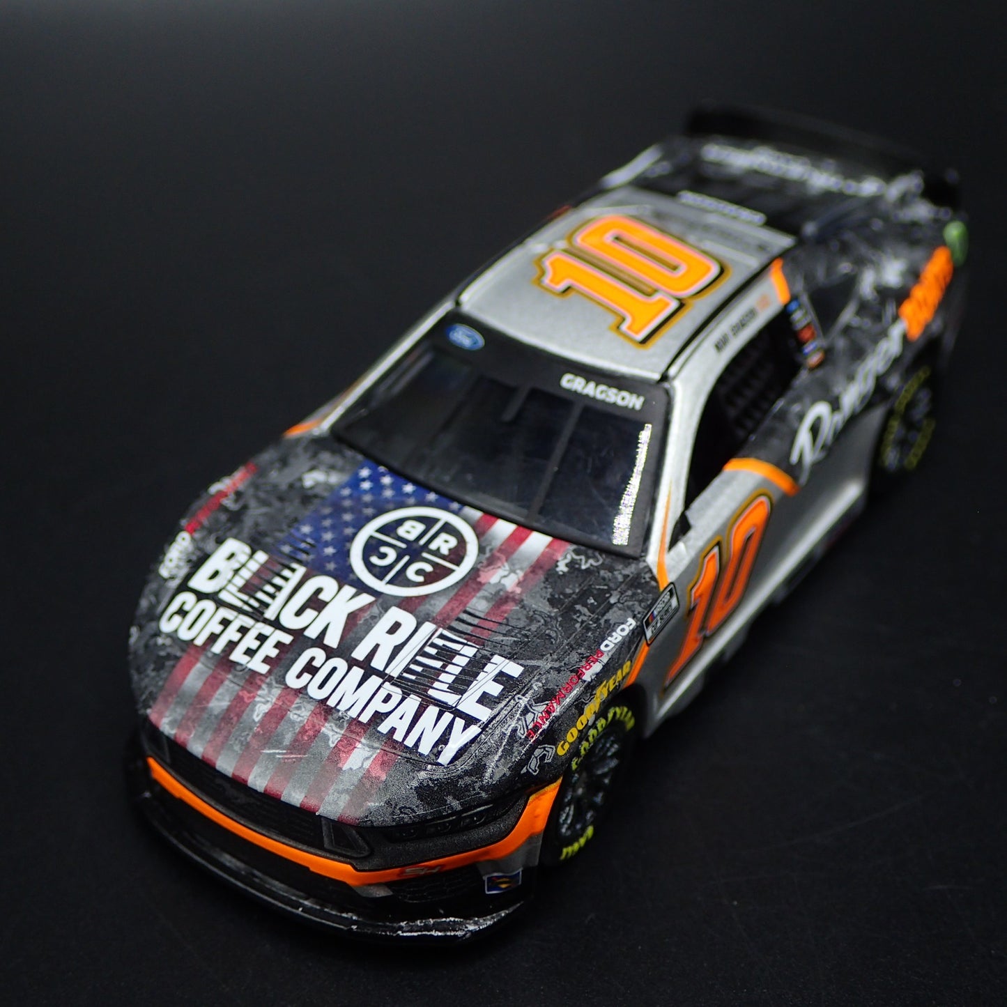 2024 FORD MUSTANG 10 NOAH GRAGSON BLACK RIFLE COFFEE NASCAR 1:64 SCALE DIECAST