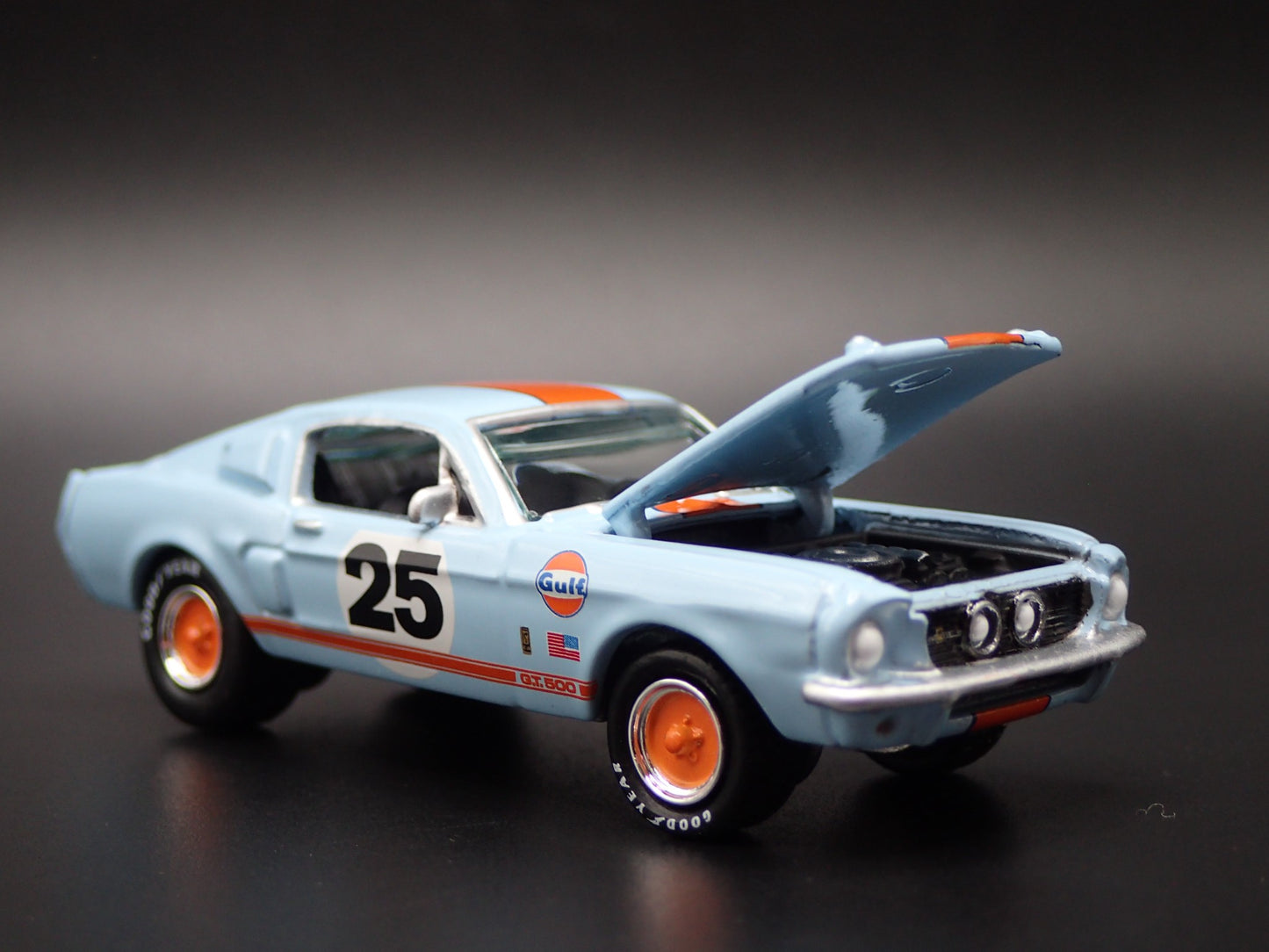 1967 67 FORD MUSTANG SHELBY GT500 FASTBACK GULF 1:64 SCALE DIECAST MODEL CAR