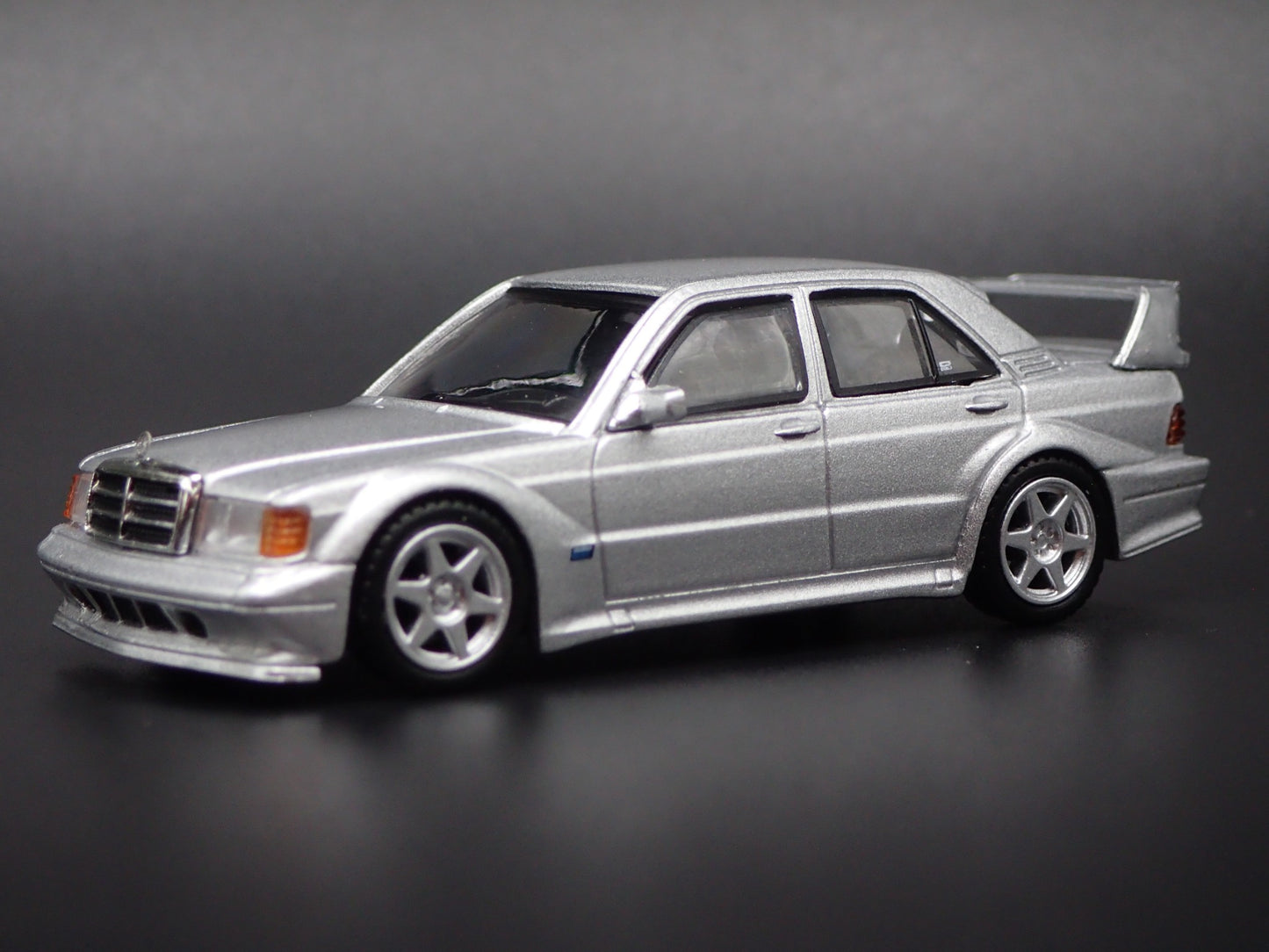 1982-1993 MERCEDES-BENZ 190E 2.5-16 EVOLUTION II SILVER 1:64 DIECAST MODEL CAR