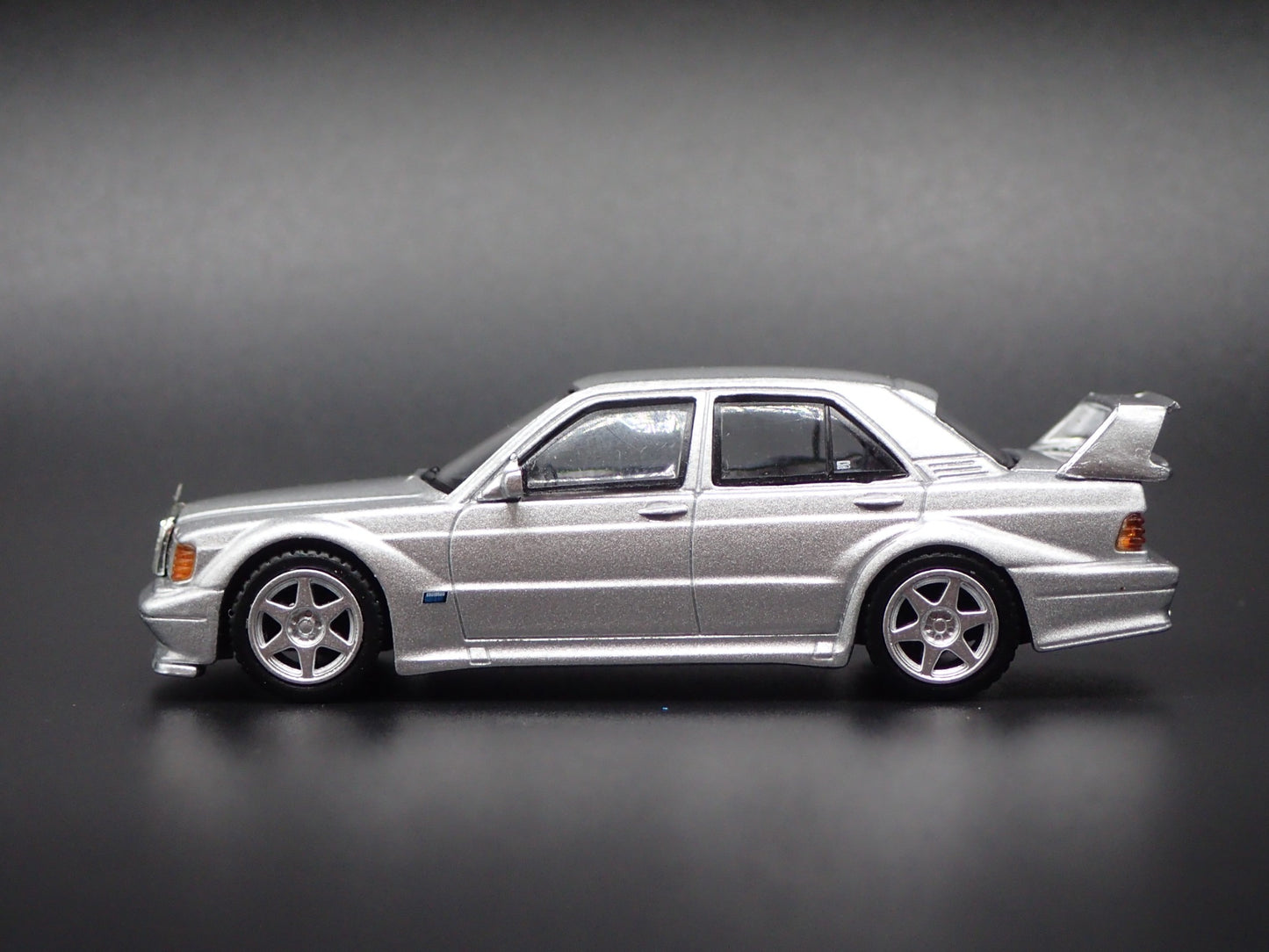 1982-1993 MERCEDES-BENZ 190E 2.5-16 EVOLUTION II SILVER 1:64 DIECAST MODEL CAR