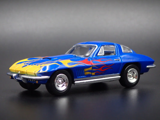 1967 67 CHEVY CHEVROLET CORVETTE 427 BLUE 1/64 SCALE DIORAMA DIECAST MODEL CAR