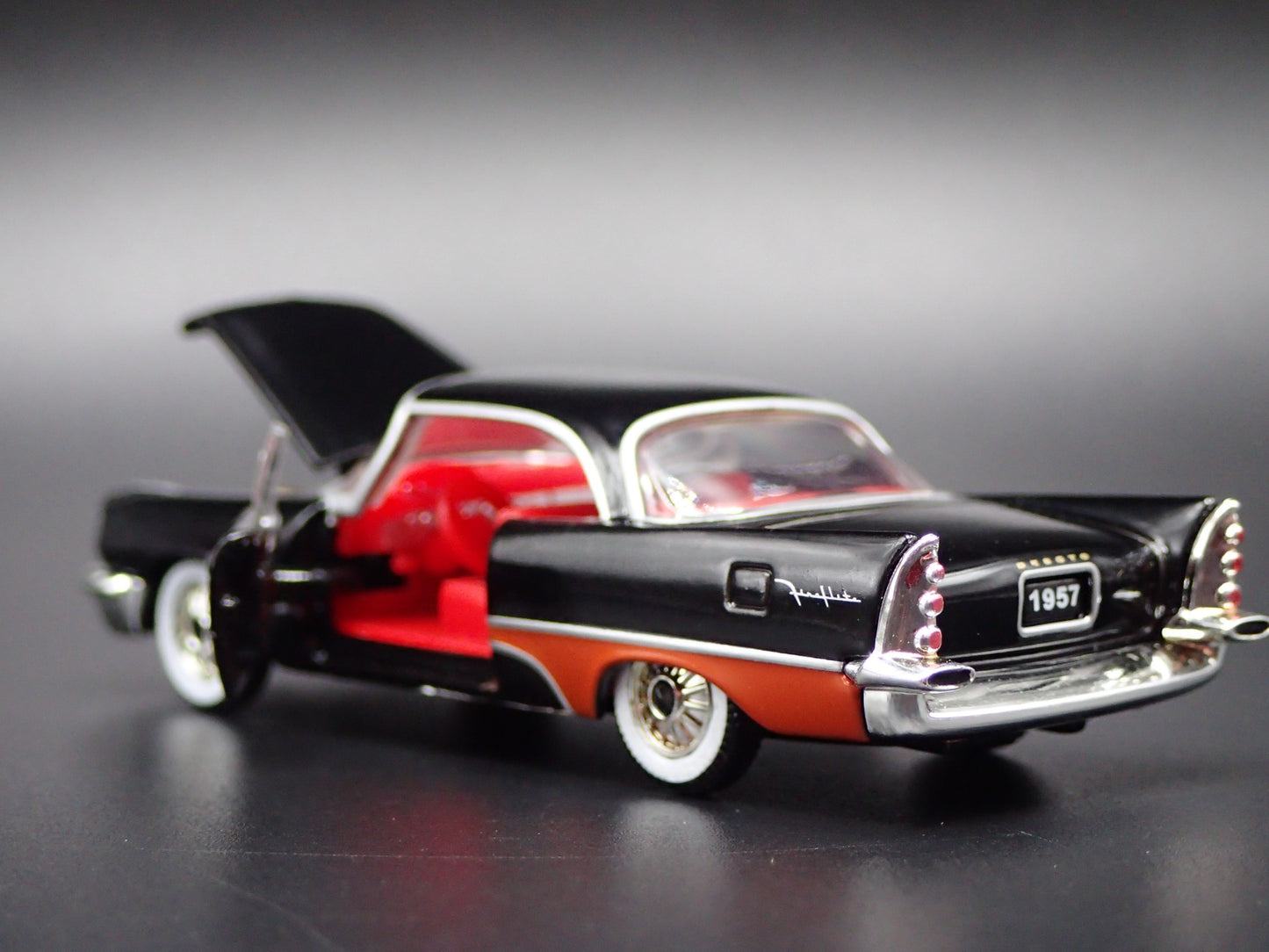 1957 57 DESOTO FIREFLITE BLACK 1:64 SCALE COLLECTIBLE DIORAMA DIECAST MODEL CAR