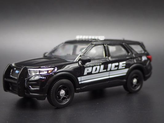 2023 FORD EXPLORER POLICE INTERCEPTOR WHITESTOWN IN 1:64 SCALE DIECAST MODEL CAR