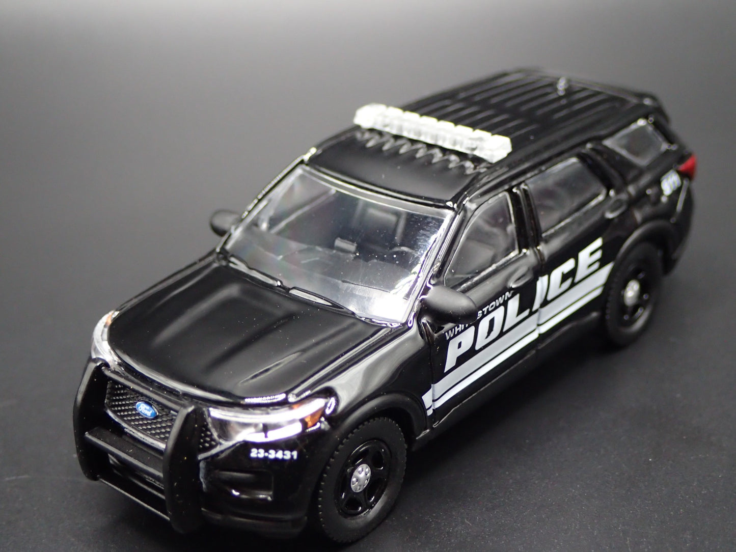 2023 FORD EXPLORER POLICE INTERCEPTOR WHITESTOWN IN 1:64 SCALE DIECAST MODEL CAR