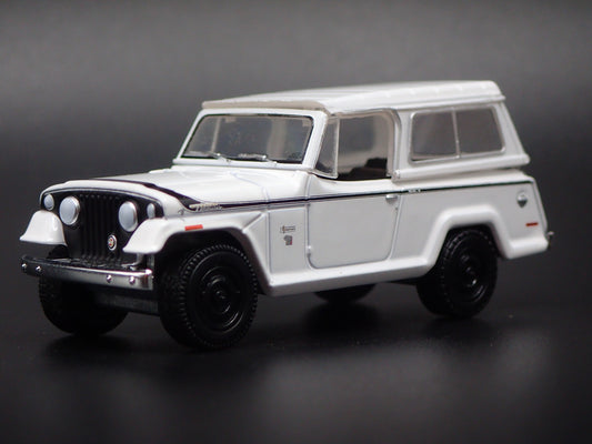 1966 -1973 JEEP JEEPSTER COMMANDO WHITE w HITCH 1:64 SCALE DIECAST MODEL CAR