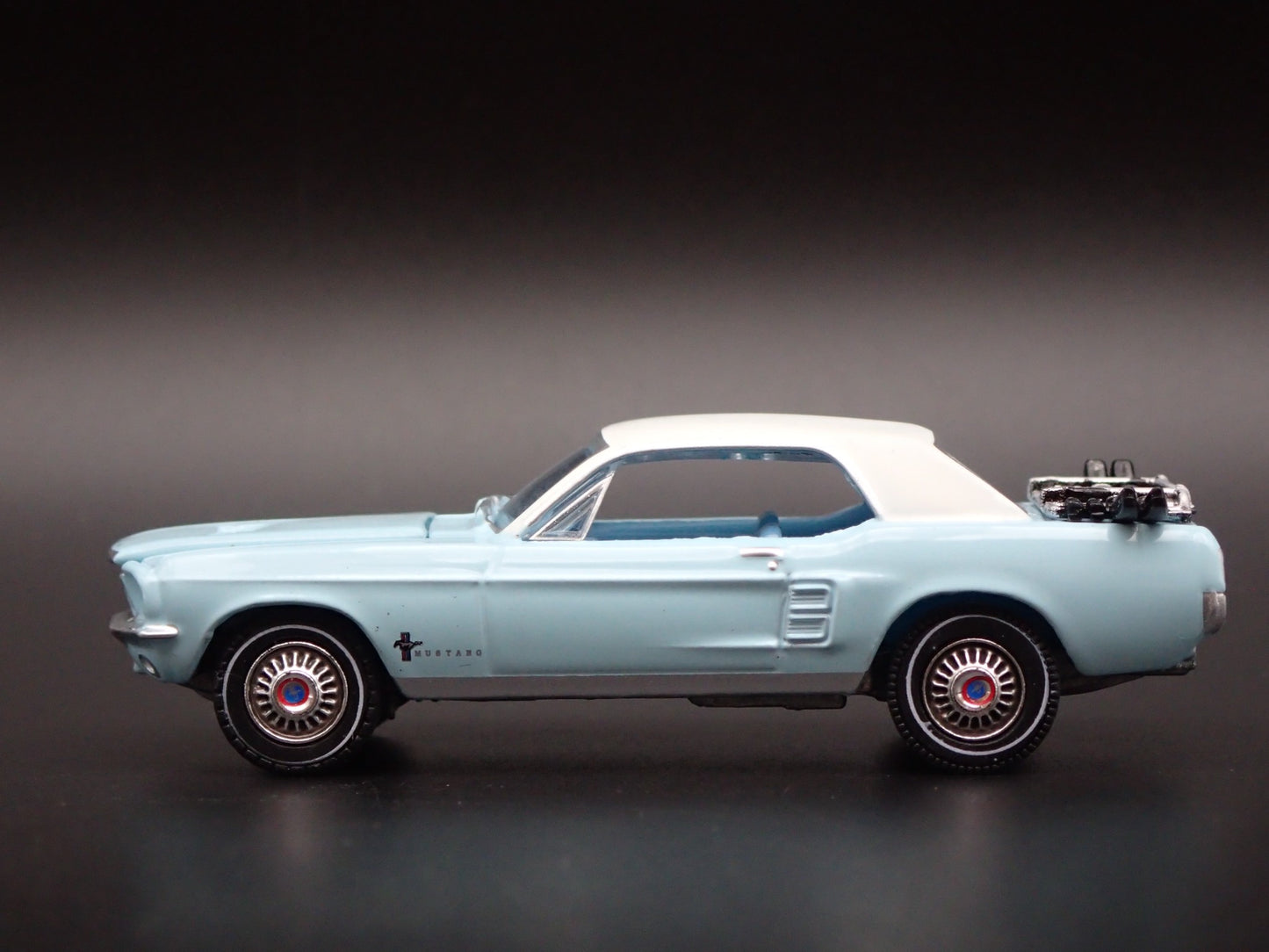 1967 67 FORD MUSTANG COUPE TEAL 1:64 SCALE COLLECTIBLE DIORAMA DIECAST MODEL CAR