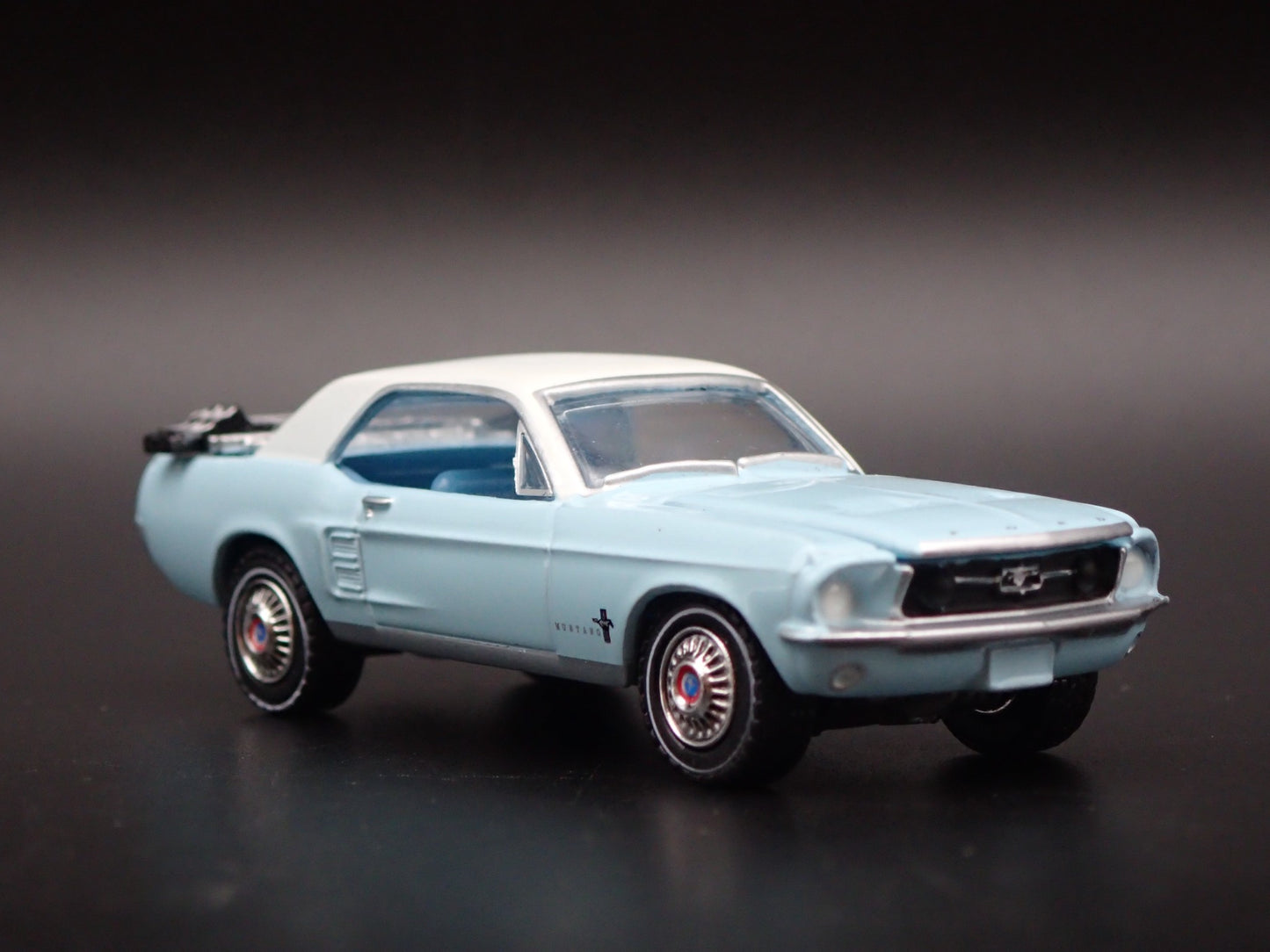 1967 67 FORD MUSTANG COUPE TEAL 1:64 SCALE COLLECTIBLE DIORAMA DIECAST MODEL CAR