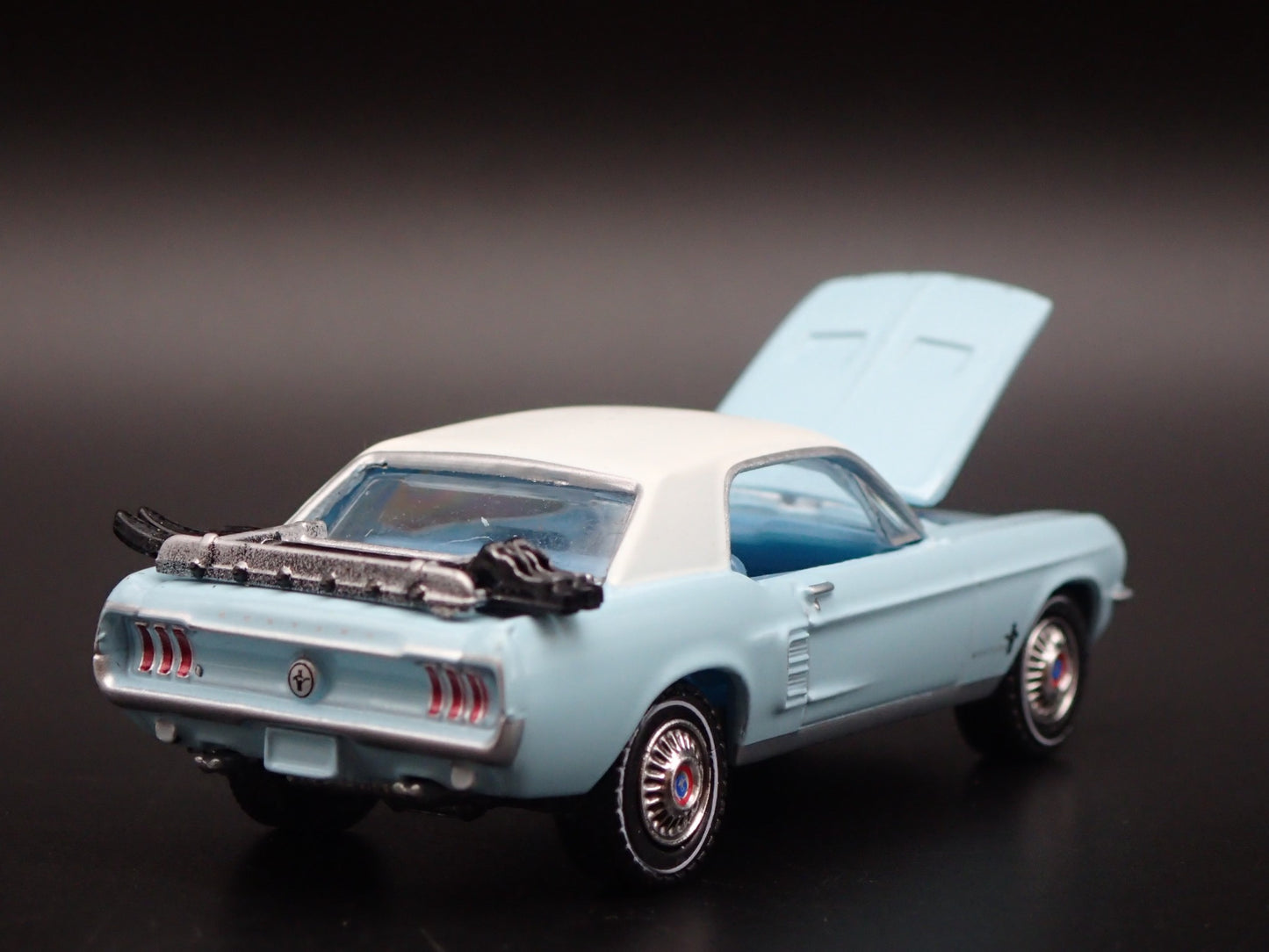 1967 67 FORD MUSTANG COUPE TEAL 1:64 SCALE COLLECTIBLE DIORAMA DIECAST MODEL CAR