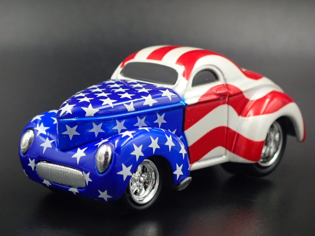 1941 41 WILLYS COUPE USA TRIBUTE NHRA RARE 1:64 SCALE DIORAMA DIECAST MODEL CAR-Burning Rubber Toy Company