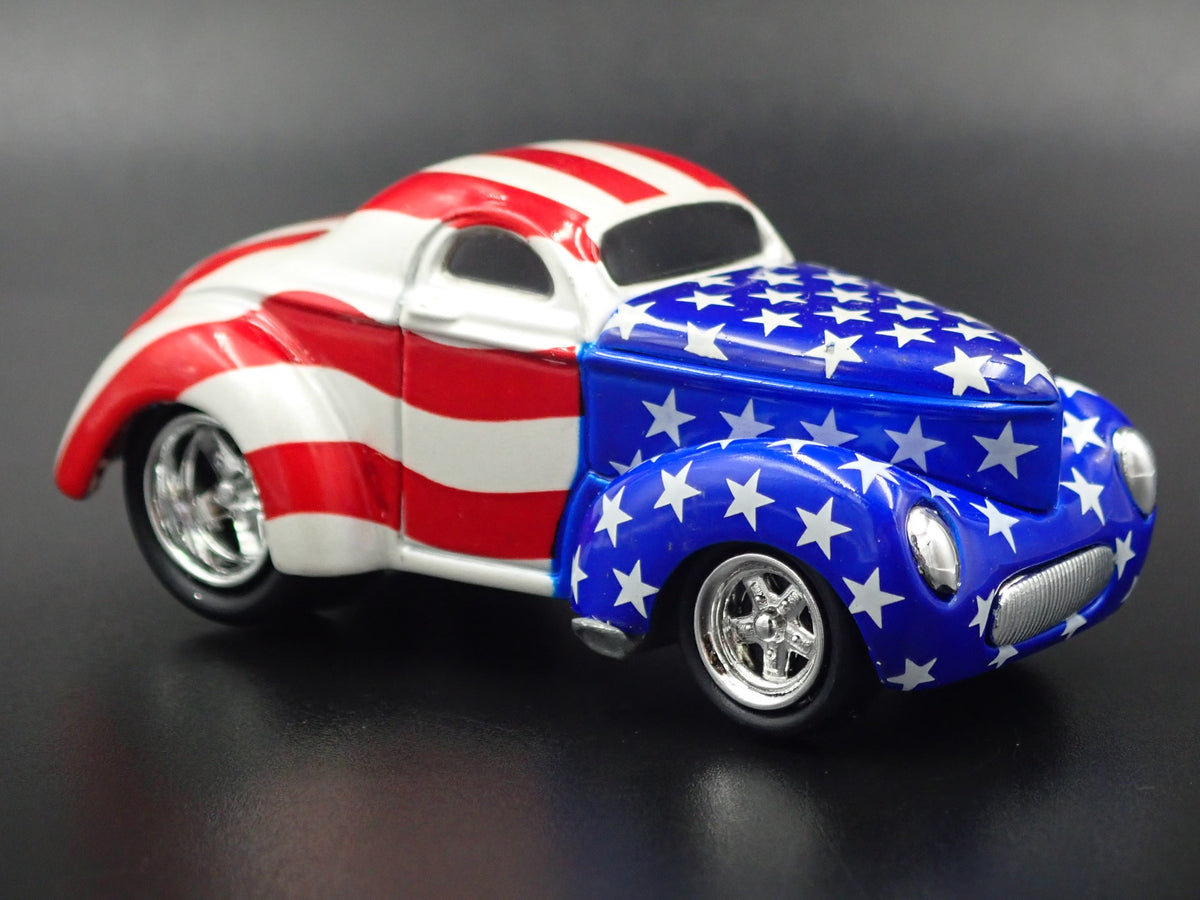 1941 41 WILLYS COUPE USA TRIBUTE NHRA RARE 1:64 SCALE DIORAMA DIECAST MODEL CAR-Burning Rubber Toy Company
