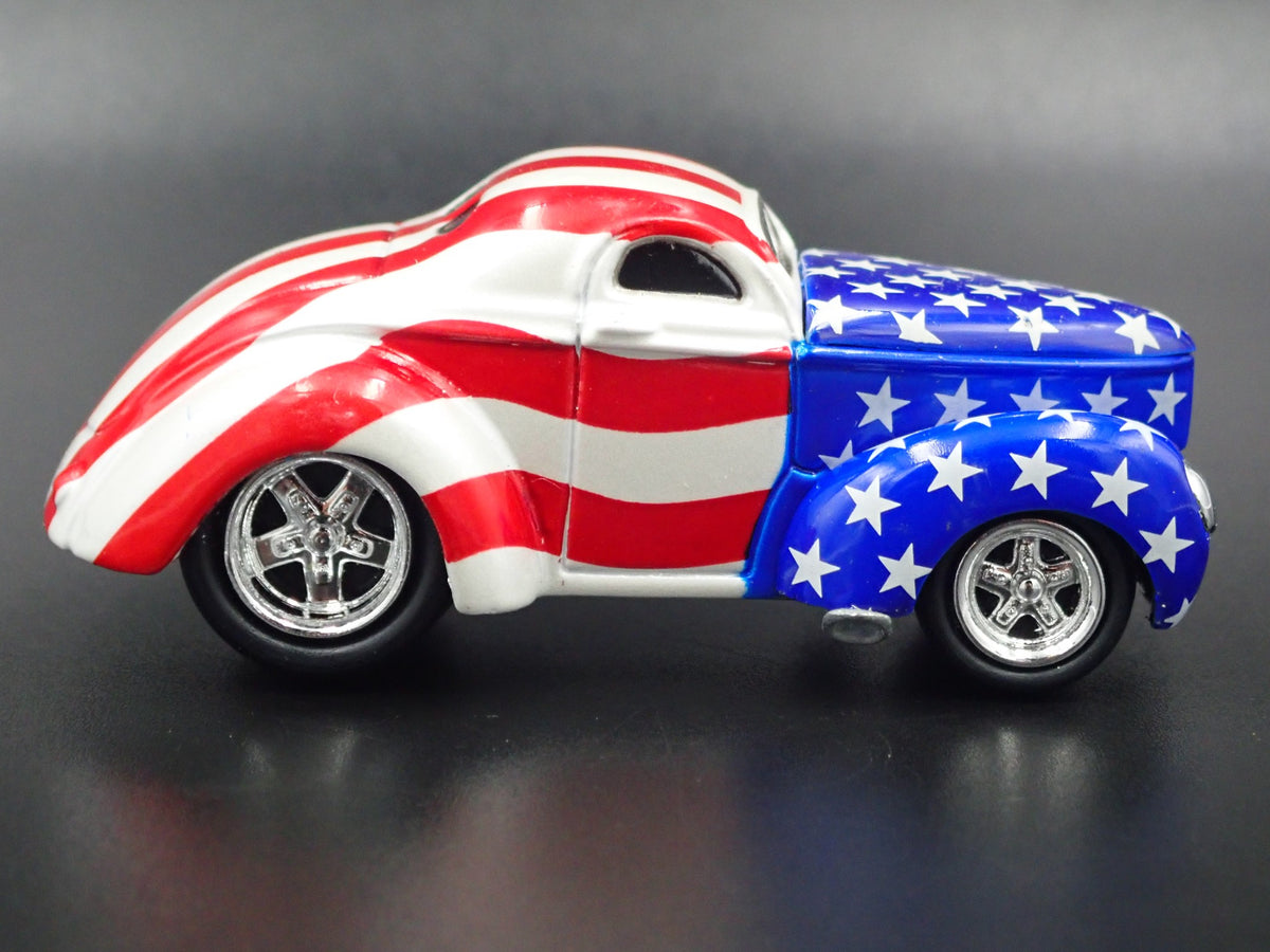 1941 41 WILLYS COUPE USA TRIBUTE NHRA RARE 1:64 SCALE DIORAMA DIECAST MODEL CAR-Burning Rubber Toy Company